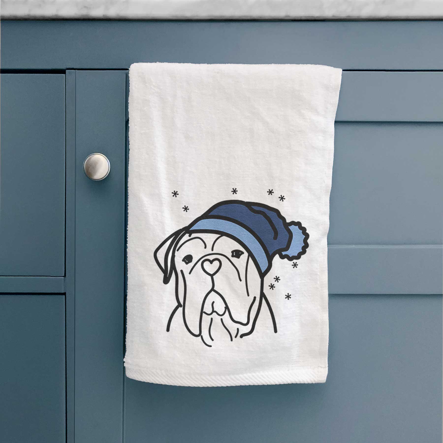 Frosty Bull Mastiff - Vivian - Decorative Hand Towel