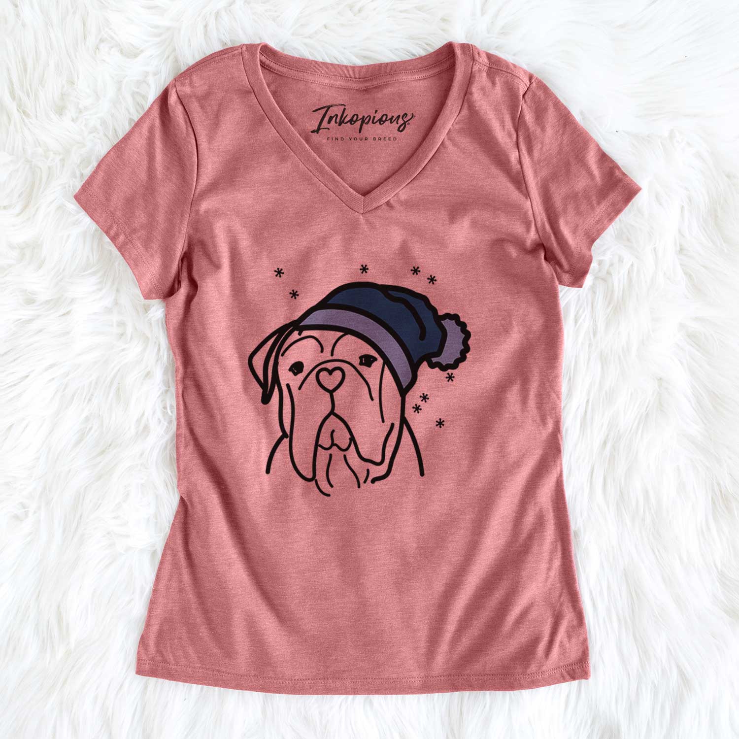 Frosty Bull Mastiff - Vivian - Women's Perfect V-neck Shirt