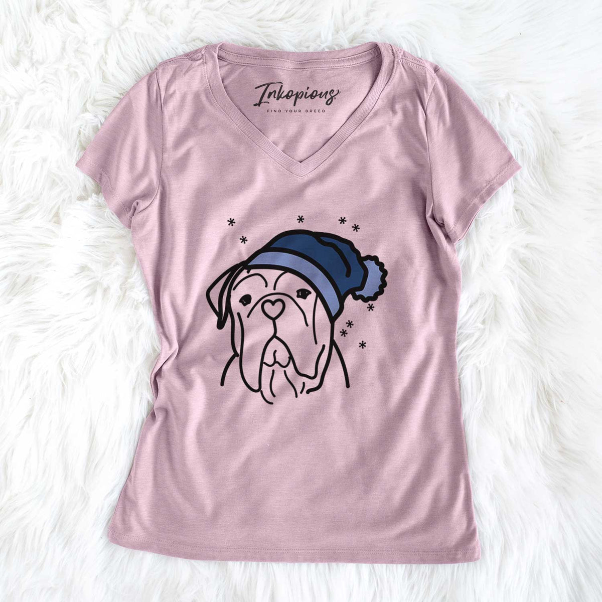 Frosty Bull Mastiff - Vivian - Women's Perfect V-neck Shirt