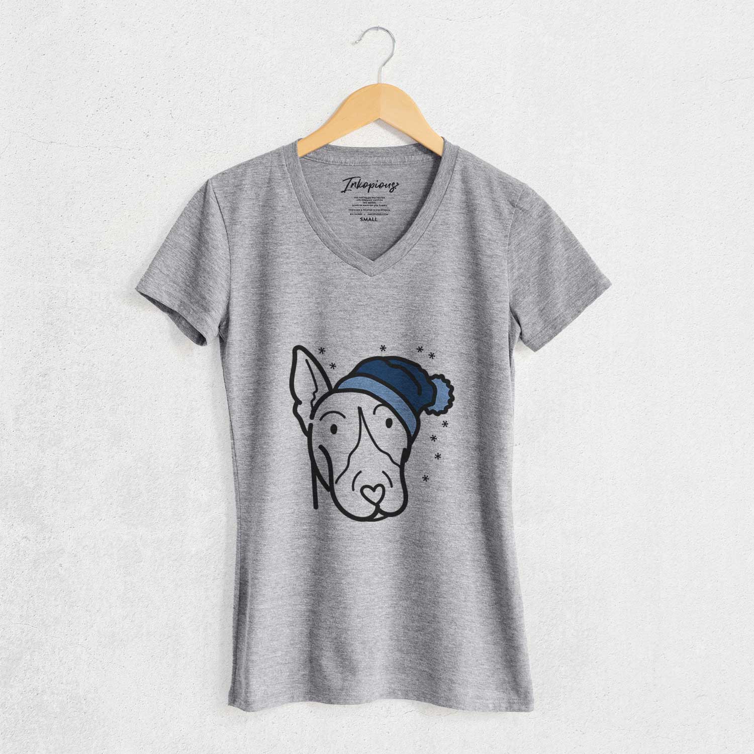 Frosty Bull Terrier - Women's V-neck Shirt