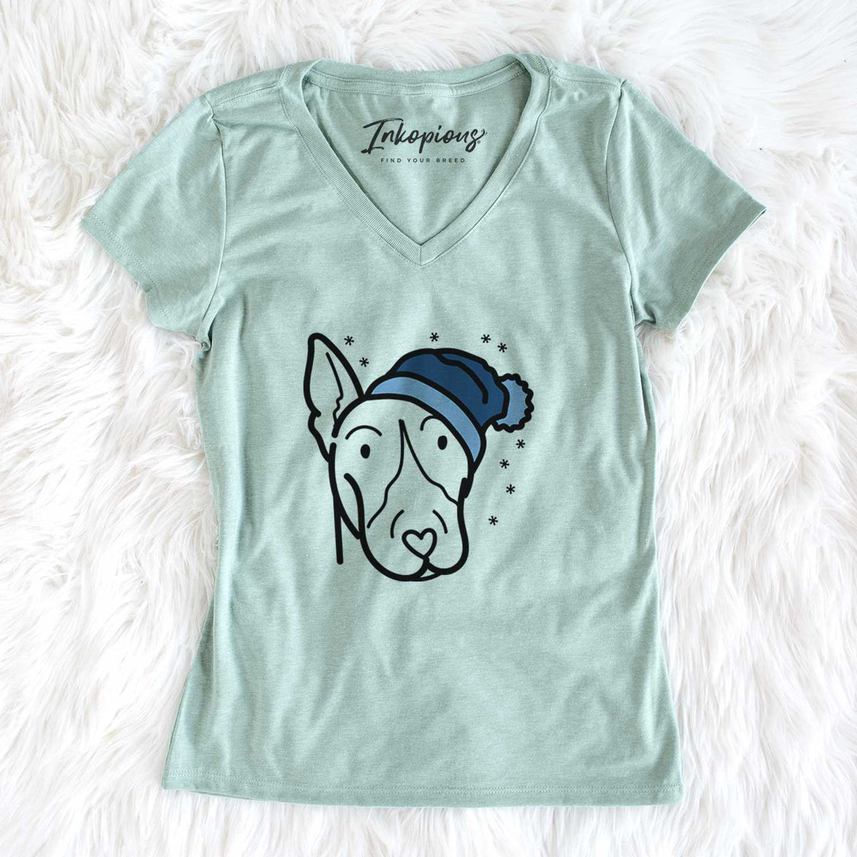 Frosty Bull Terrier - Women&#39;s V-neck Shirt