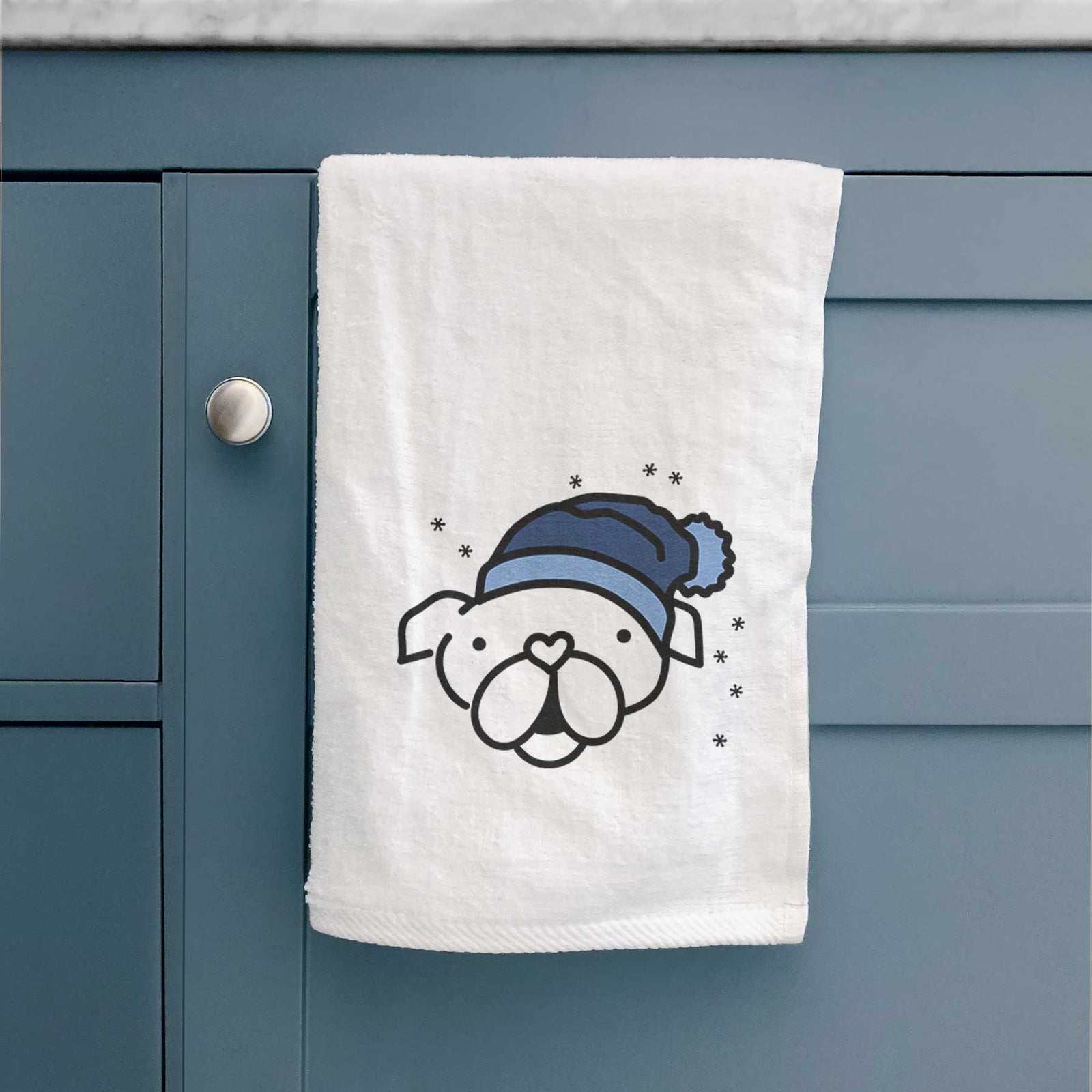 Frosty English Bulldog - Decorative Hand Towel