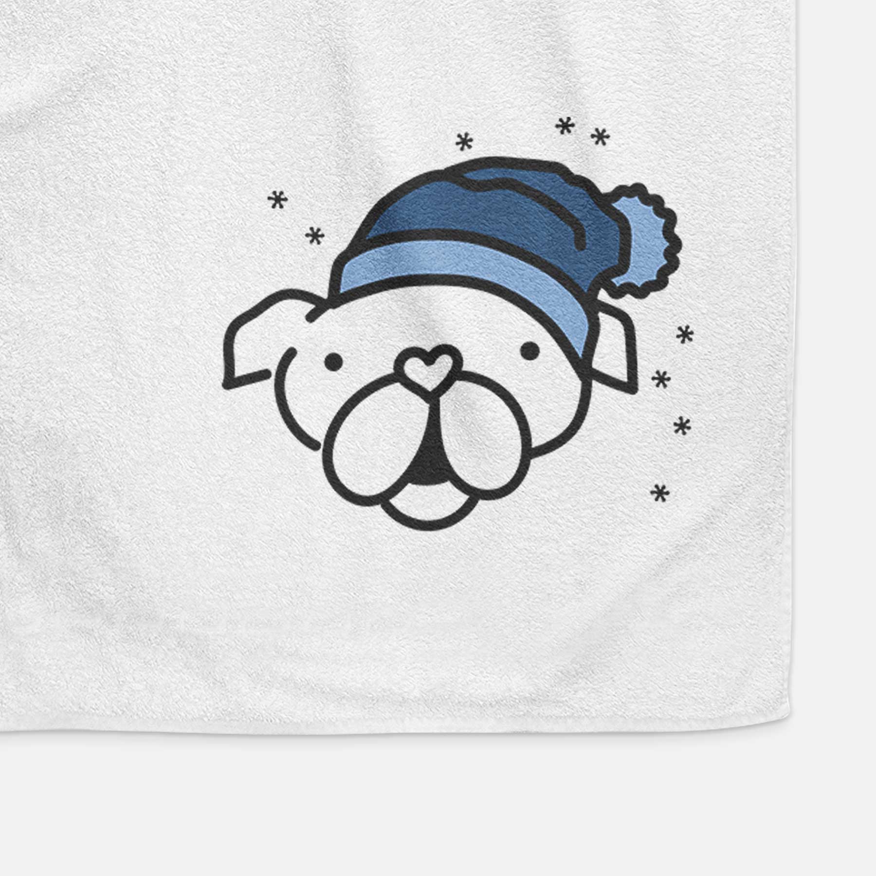 Frosty English Bulldog - Decorative Hand Towel