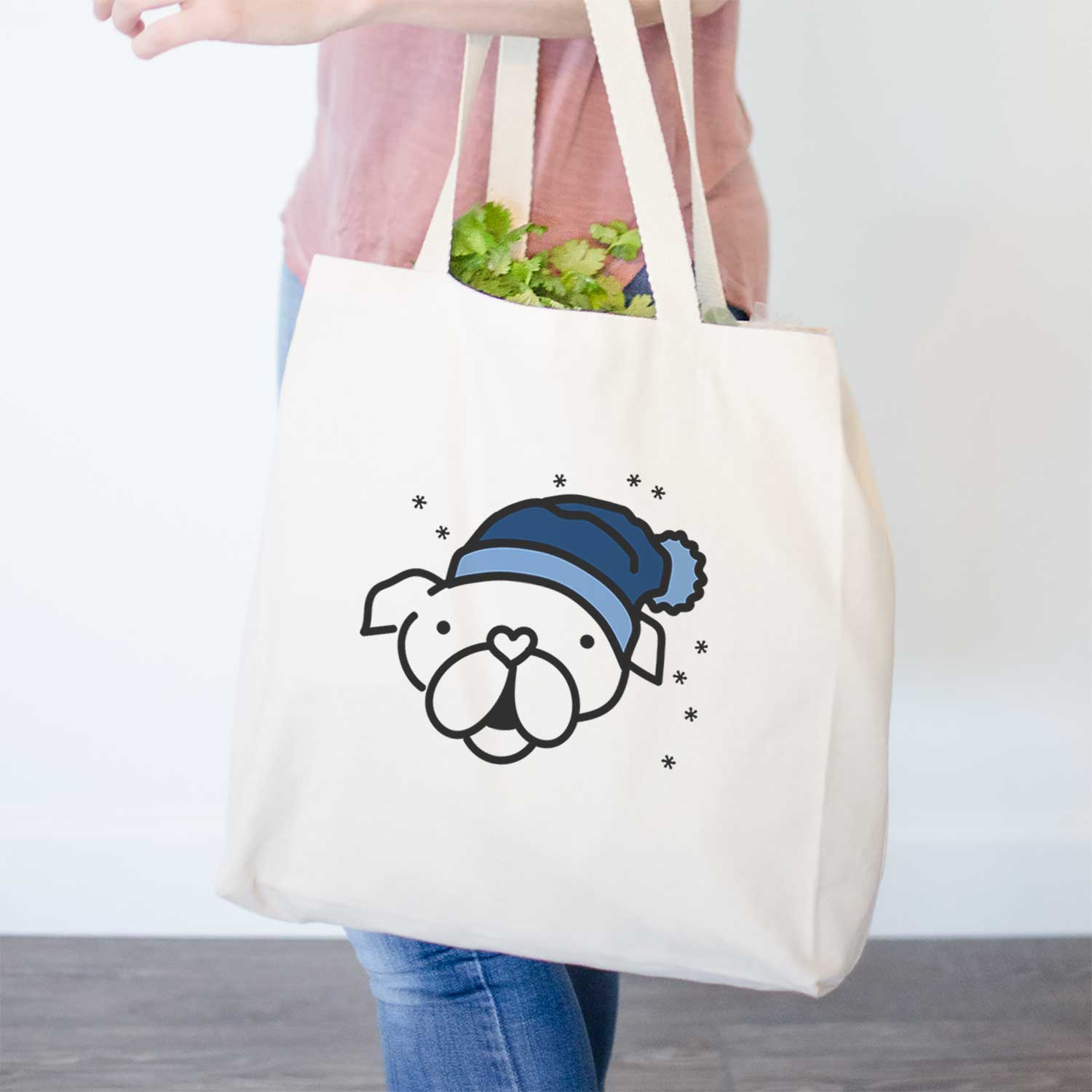 Frosty English Bulldog - Tote Bag