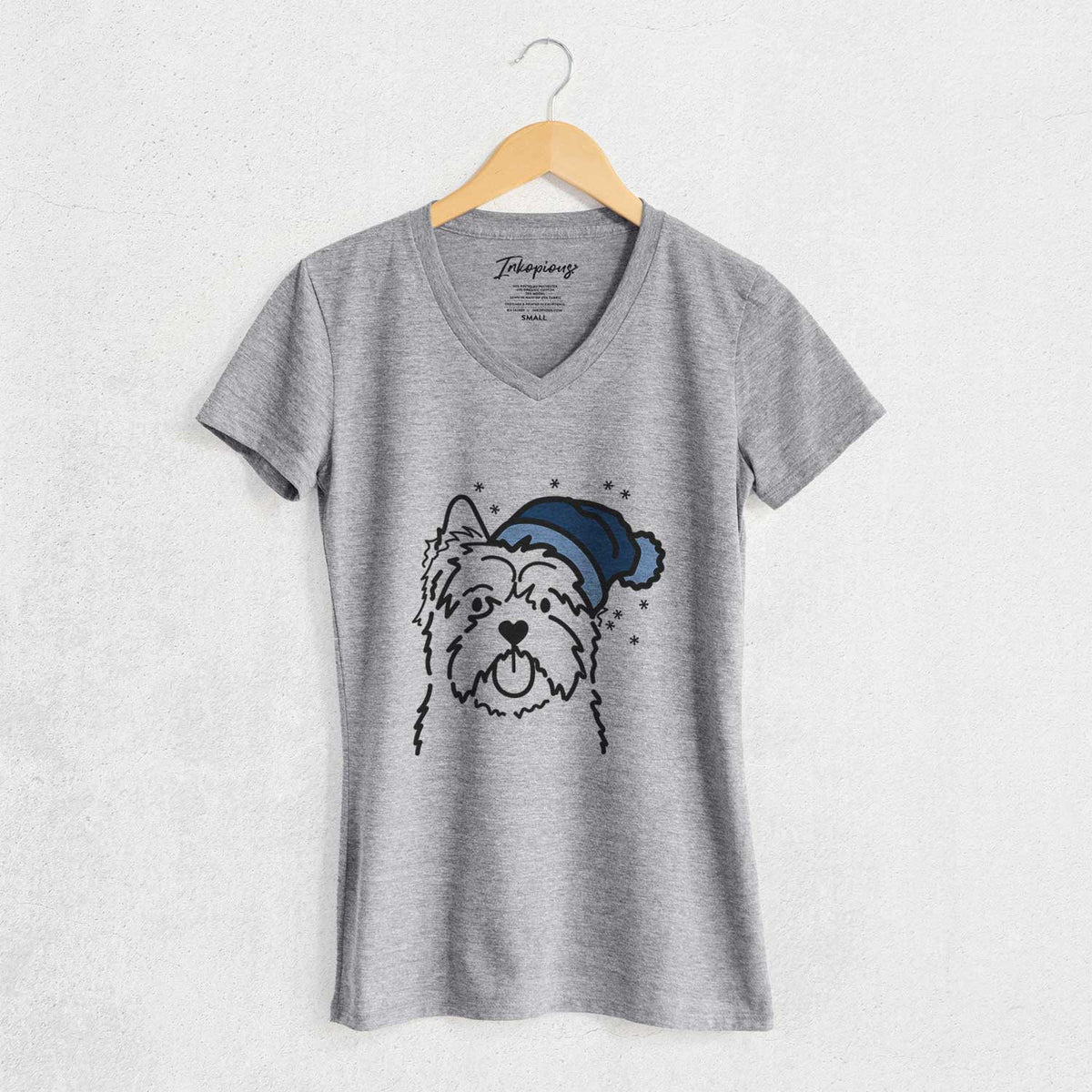 Frosty Cairn Terrier - Women's V-neck Shirt