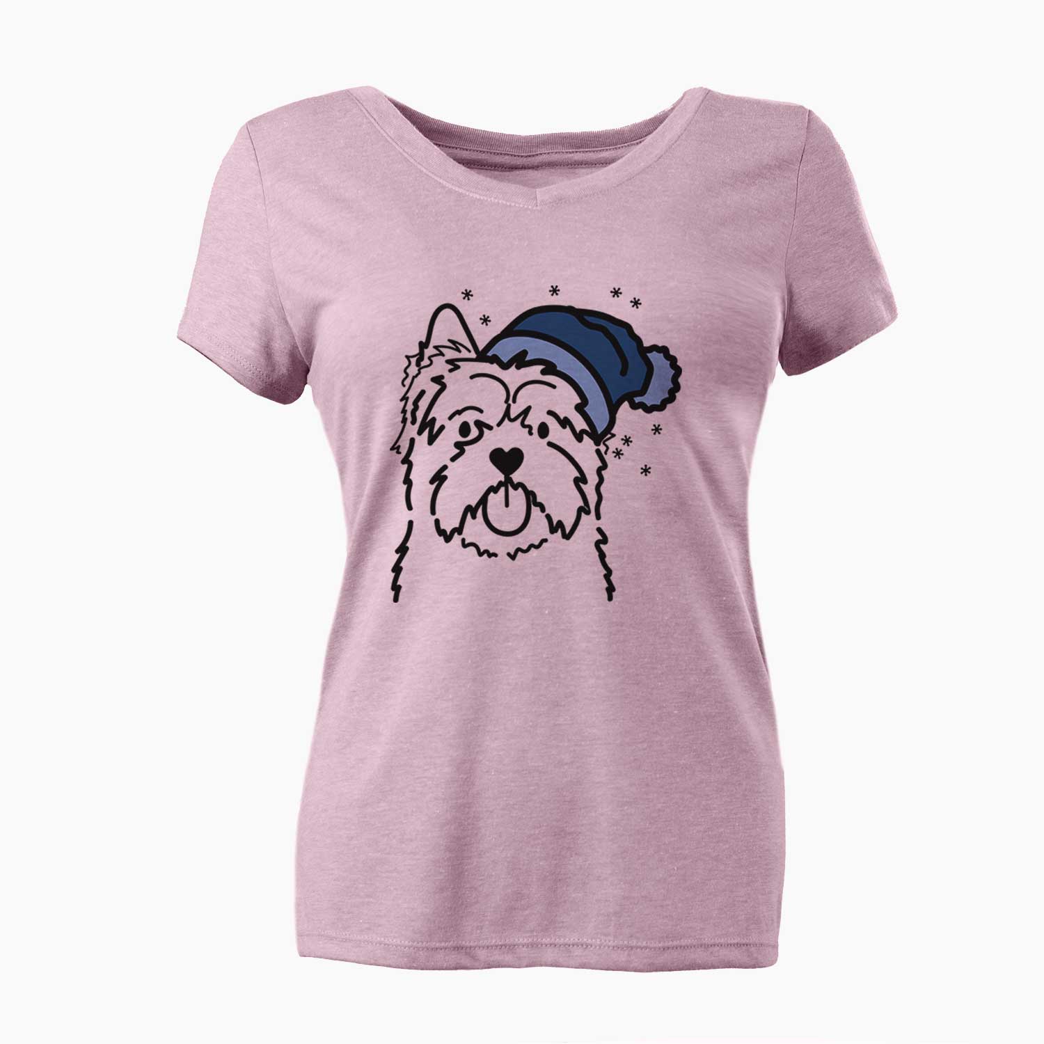 Frosty Cairn Terrier - Women's V-neck Shirt