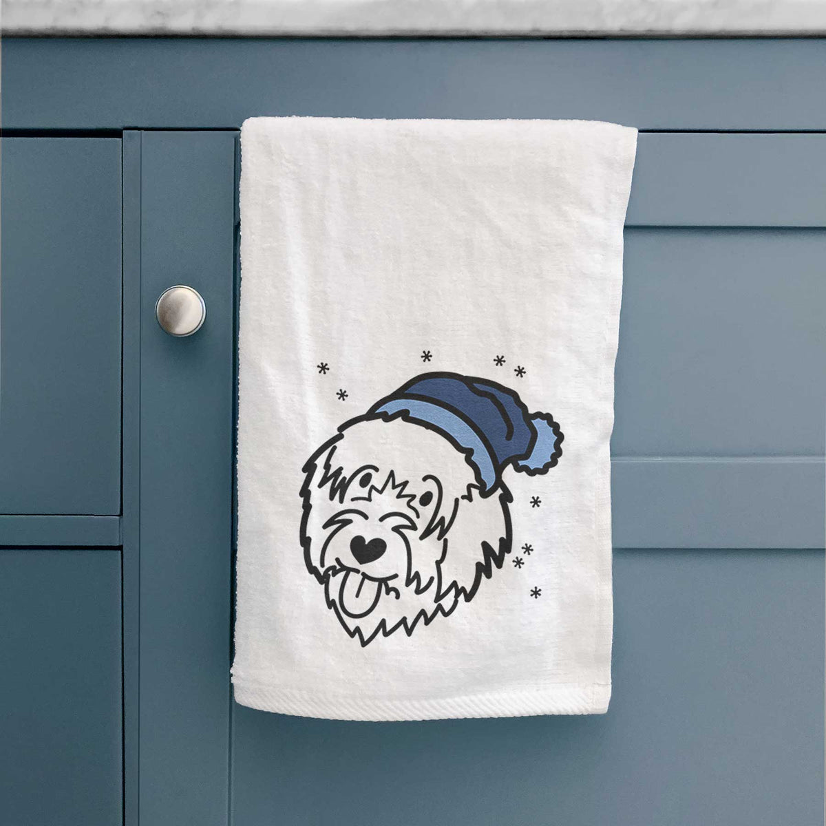 Frosty Catalan Sheepdog - Decorative Hand Towel