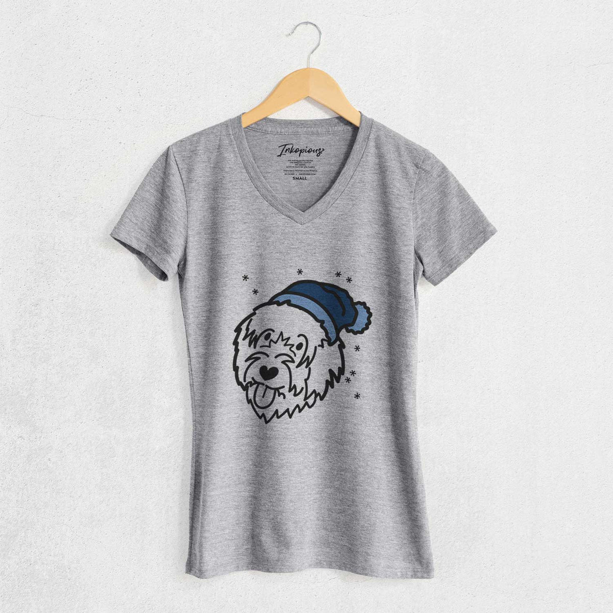 Frosty Catalan Sheepdog - Women's V-neck Shirt