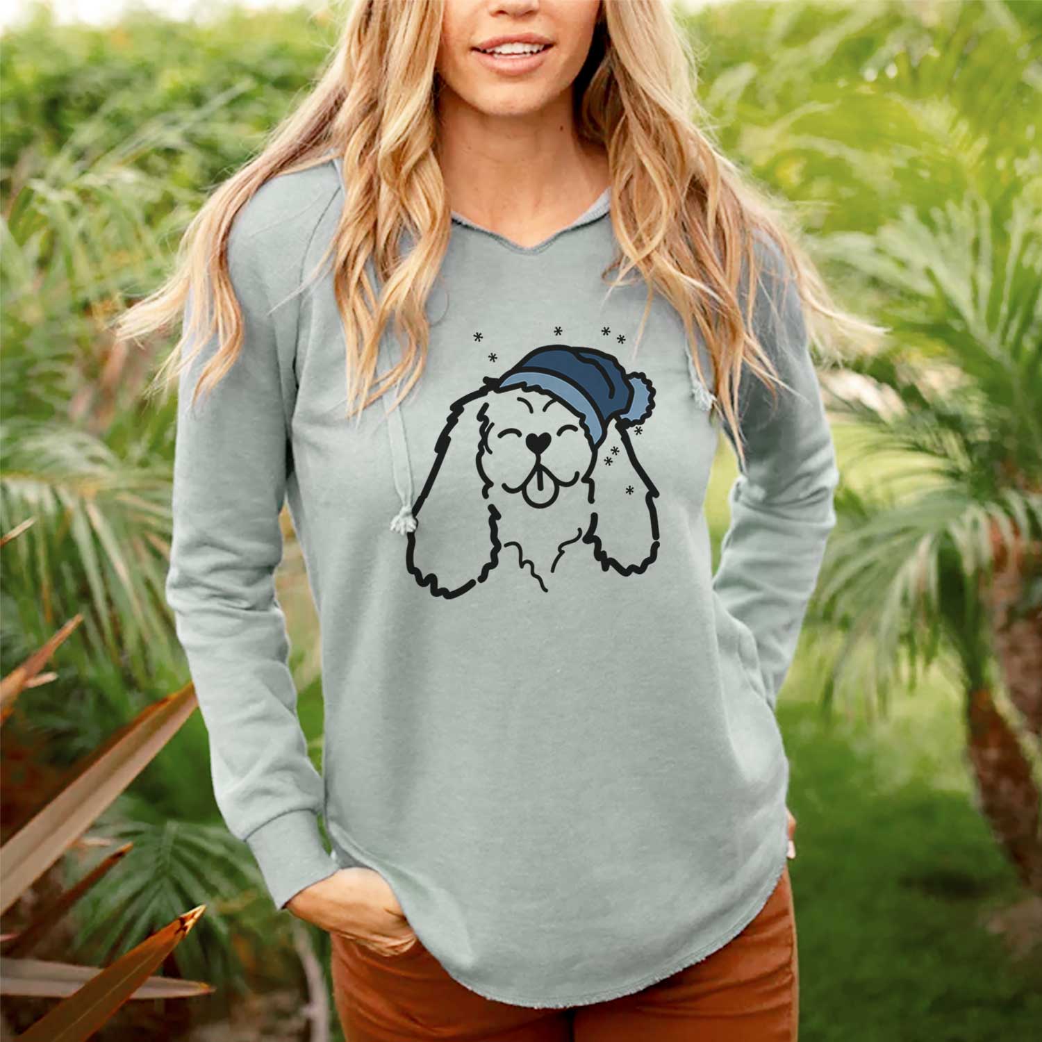 Frosty Cavalier King Charles Spaniel - Cali Wave Hooded Sweatshirt