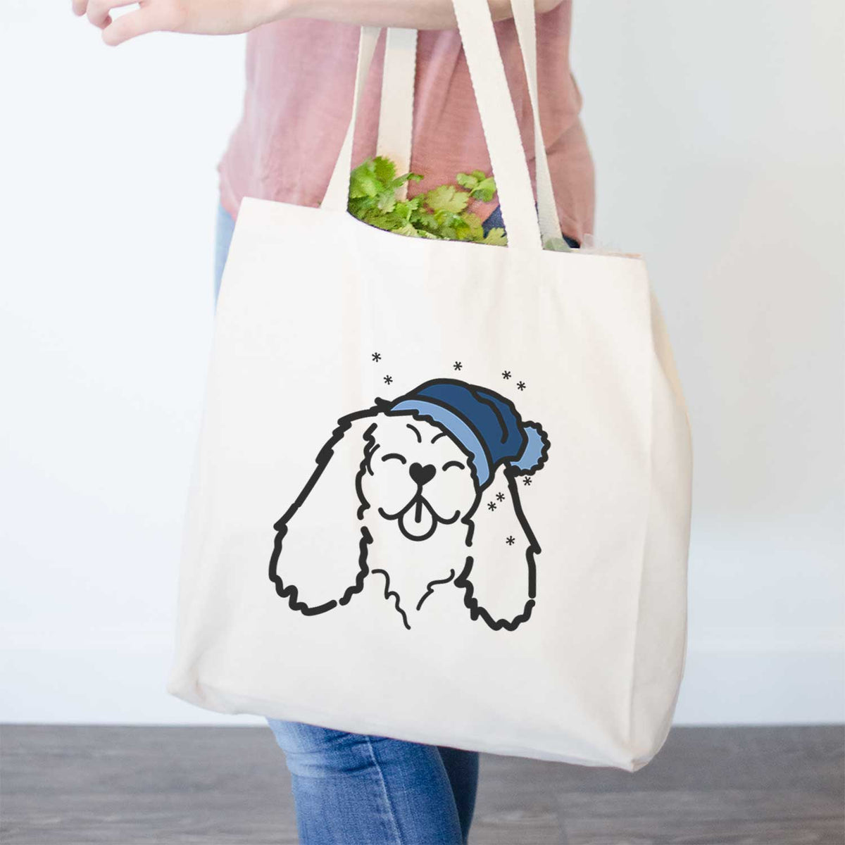 Frosty Cavalier King Charles Spaniel - Tote Bag
