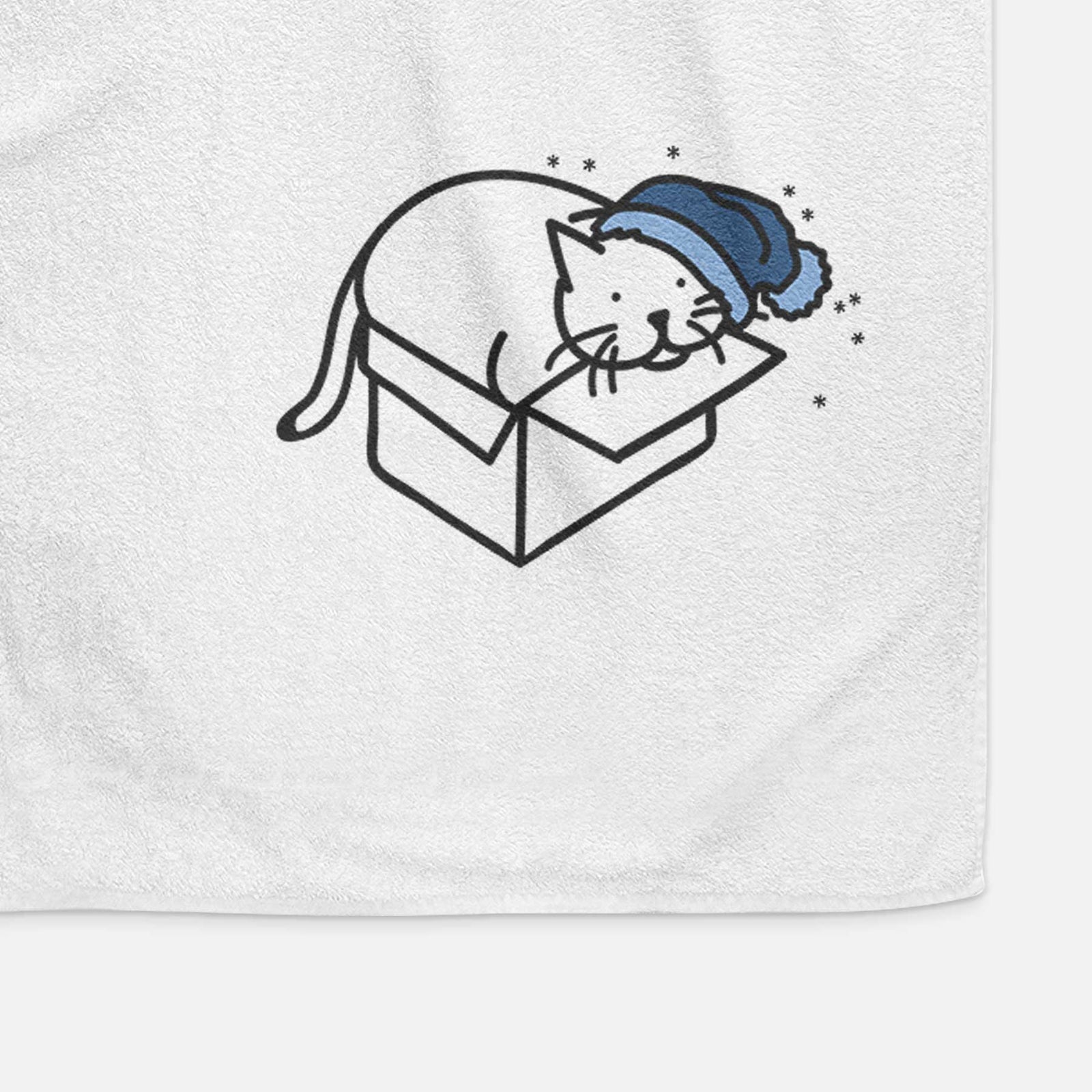 Frosty Cat in a Box - Charlie - Decorative Hand Towel