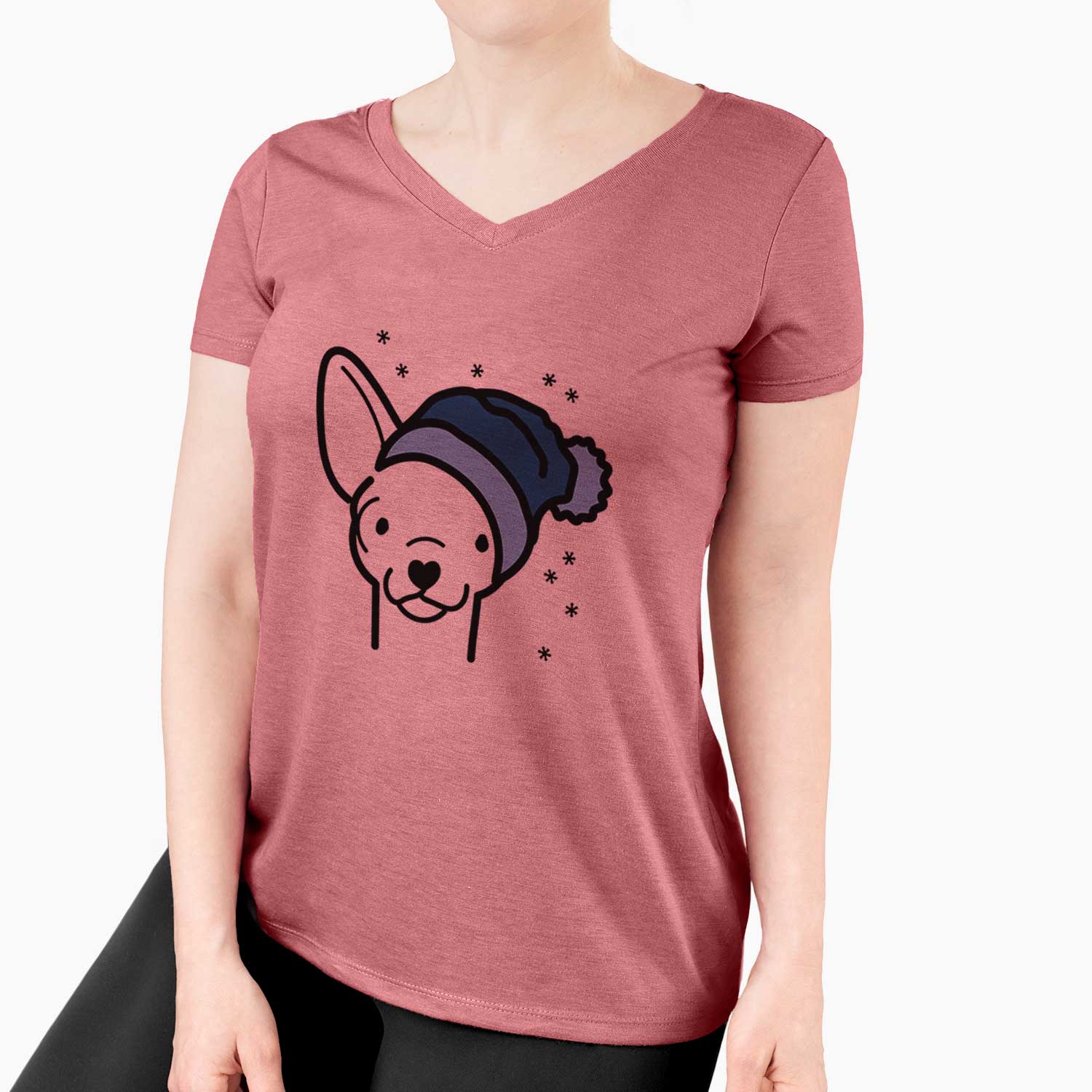 Frosty Chihuahua - Women's V-neck Shirt