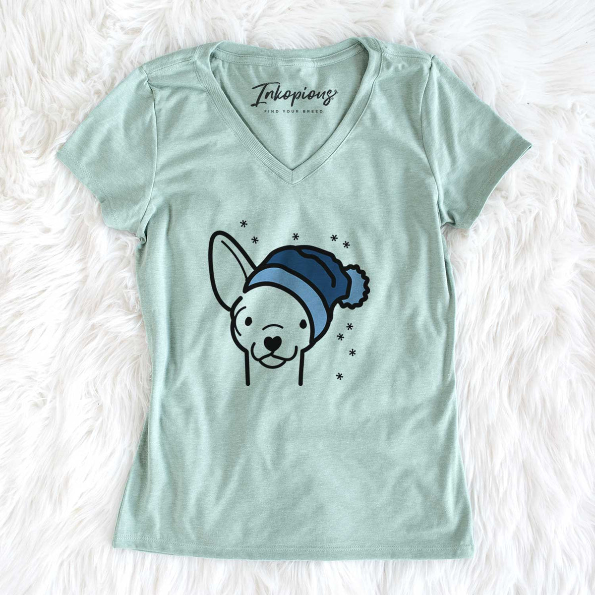 Frosty Chihuahua - Women&#39;s V-neck Shirt