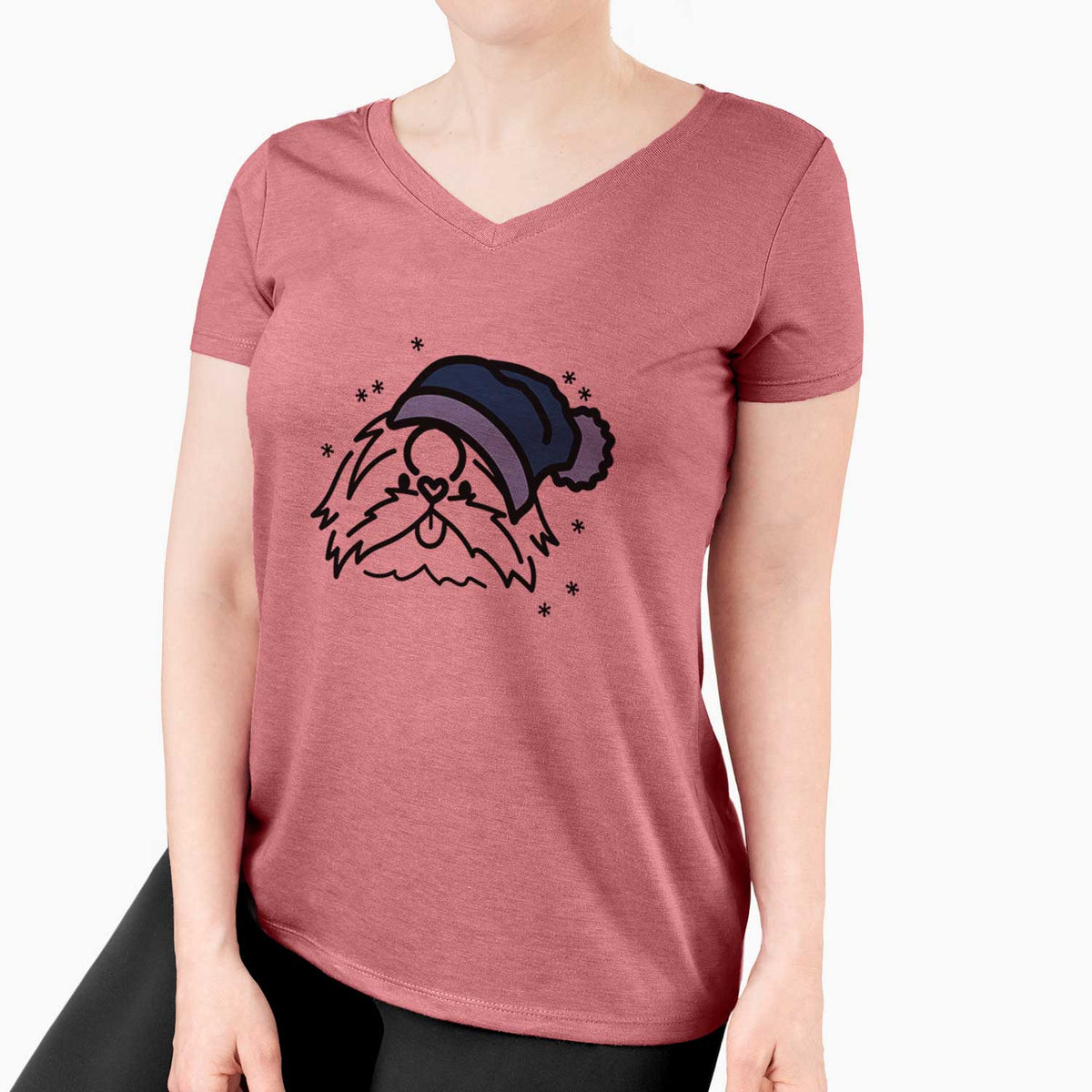 Frosty Shih Tzu - CoCo - Women's V-neck Shirt