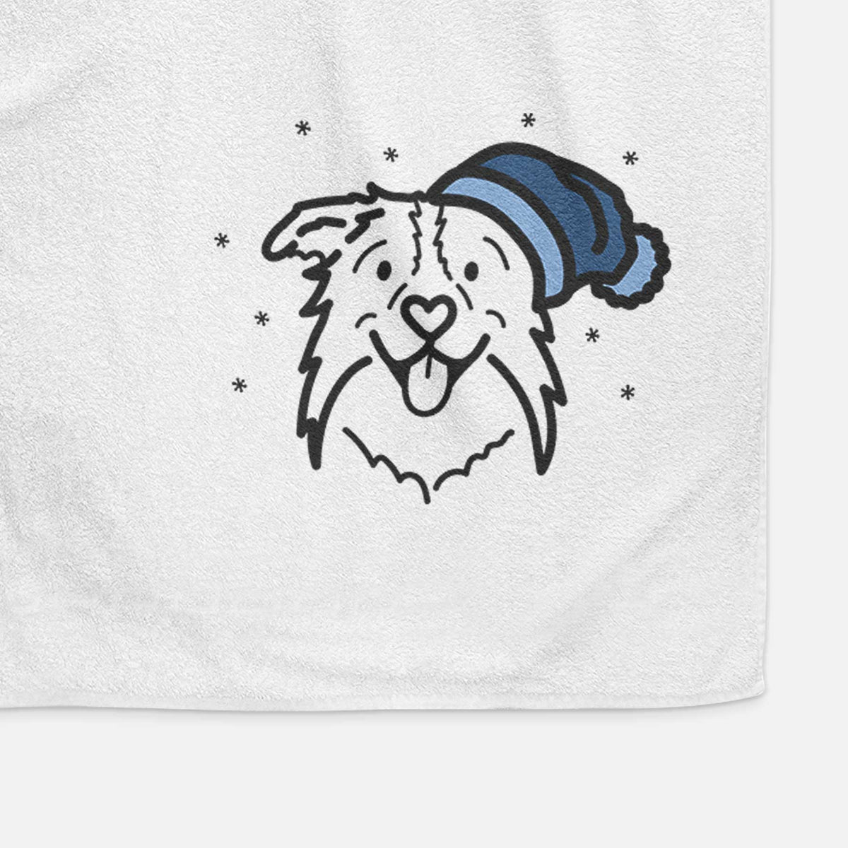 Frosty Border Collie - Cricket - Decorative Hand Towel