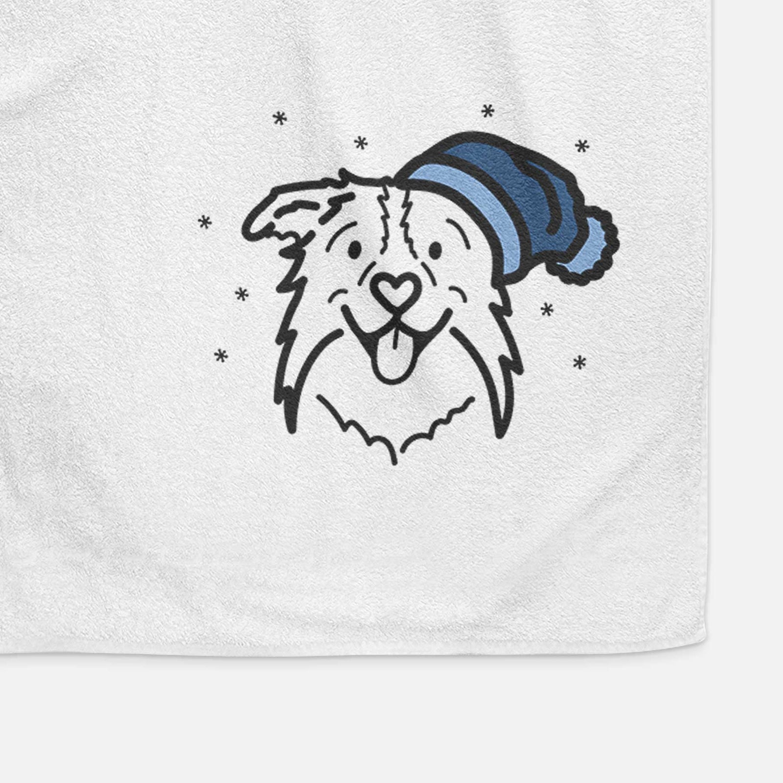 Frosty Border Collie - Cricket - Decorative Hand Towel
