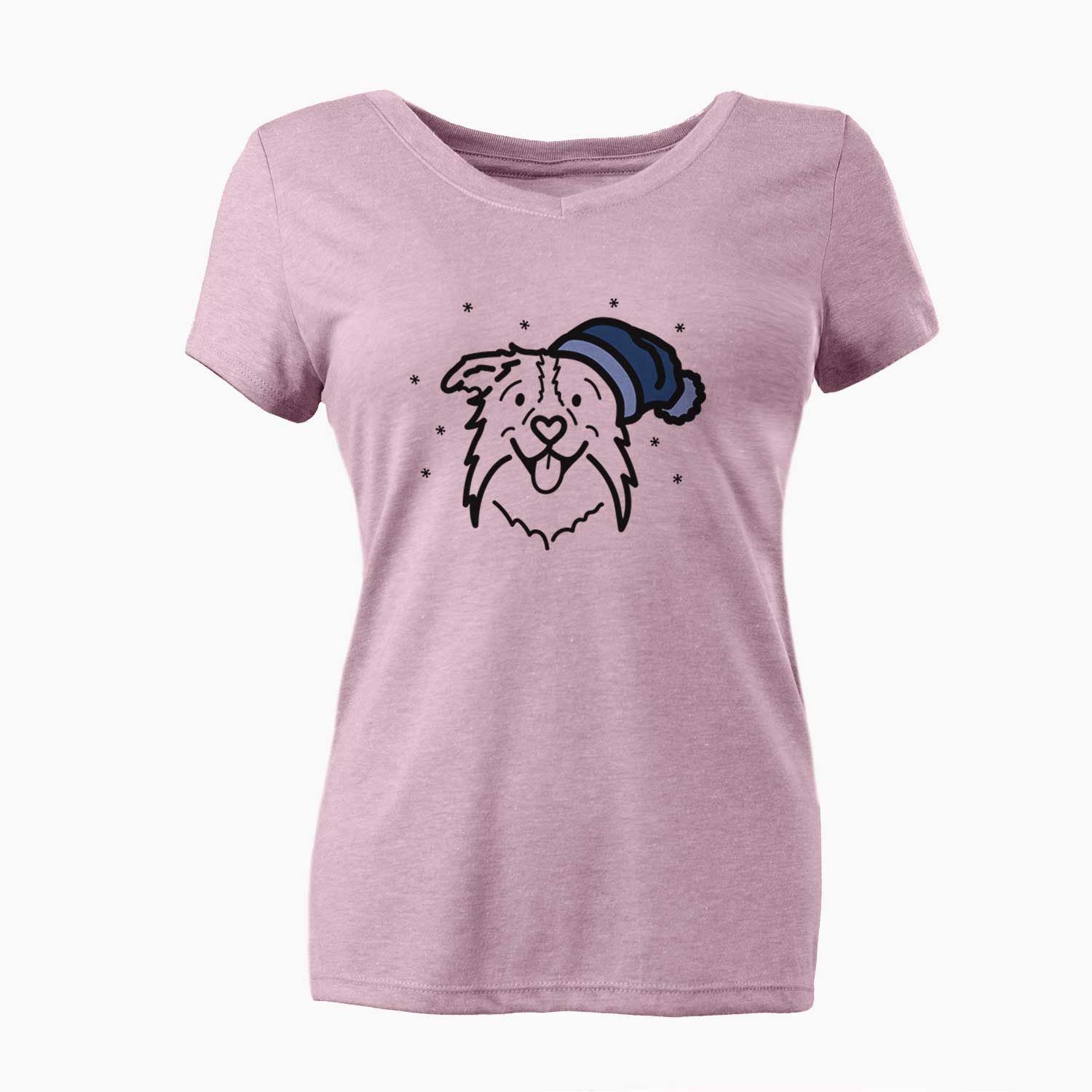 Frosty Border Collie - Cricket - Women's V-neck Shirt