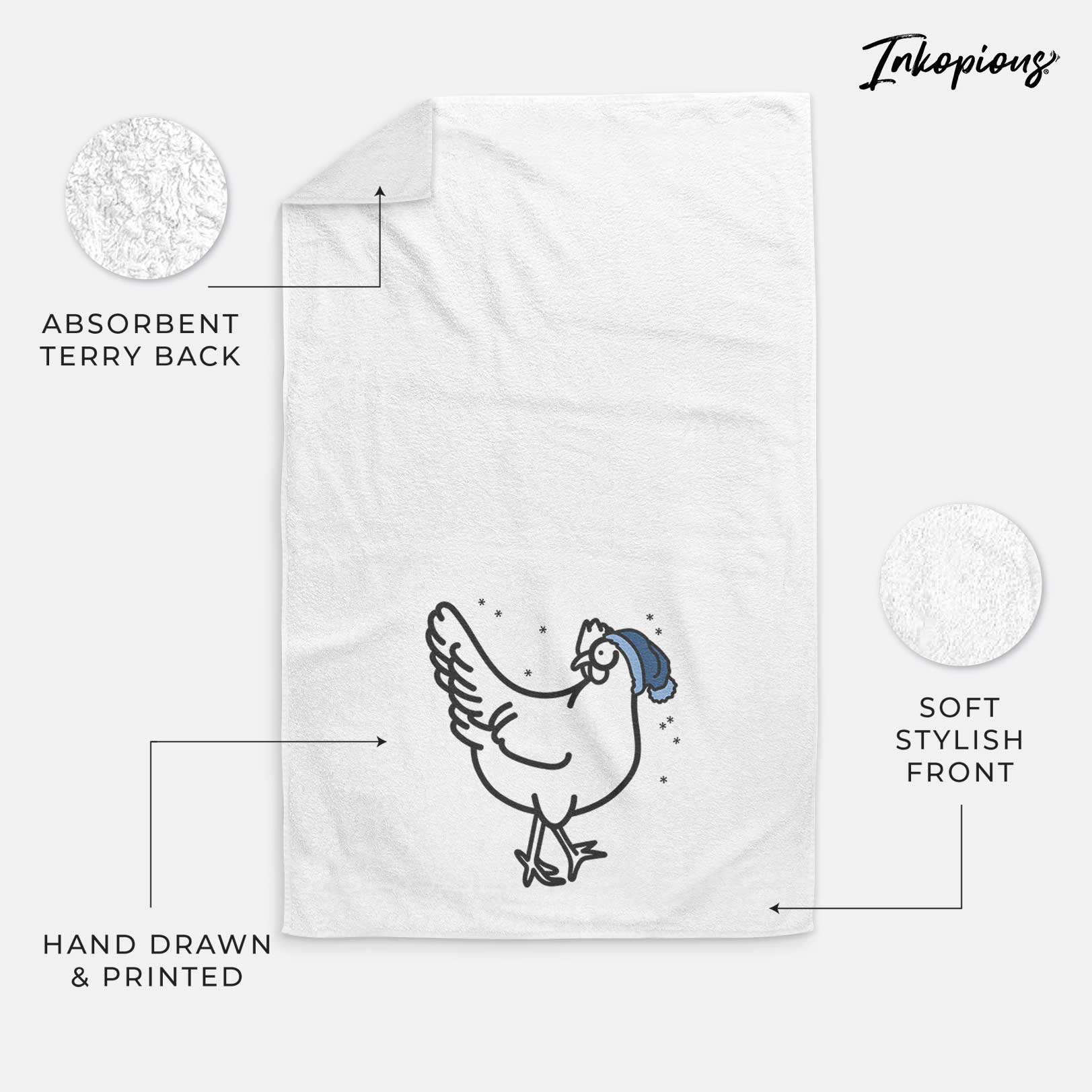 Frosty Chicken - Daisy - Decorative Hand Towel