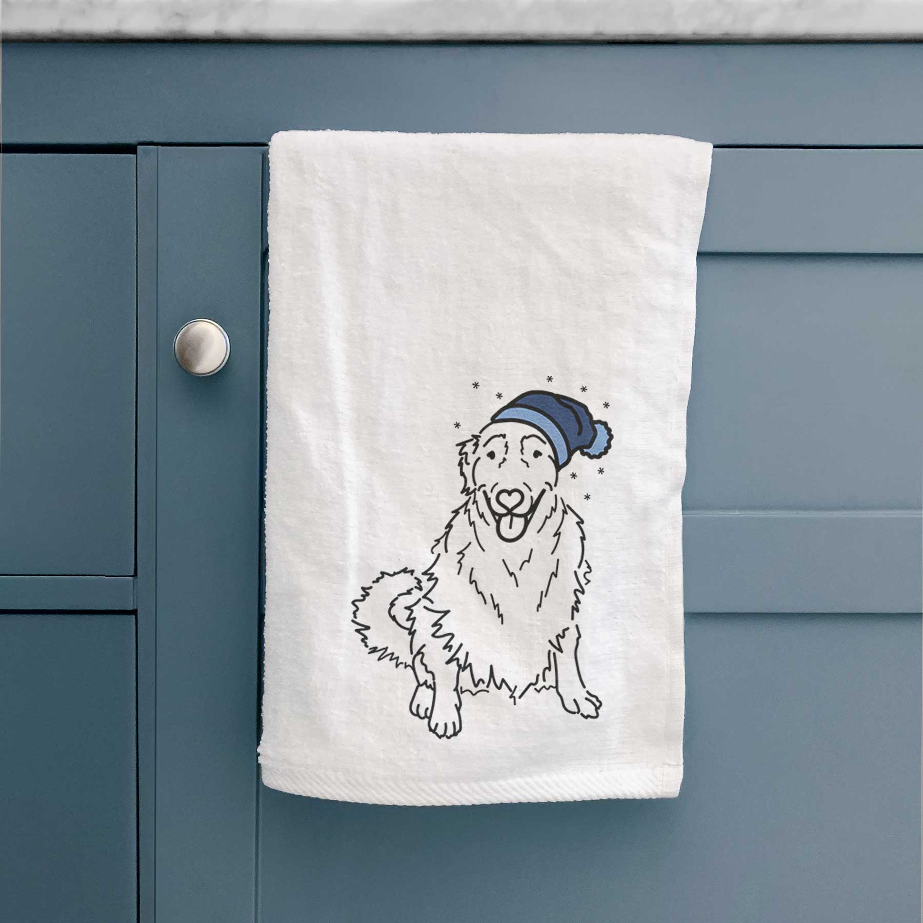 Frosty Golden Retriever - Daisy - Decorative Hand Towel