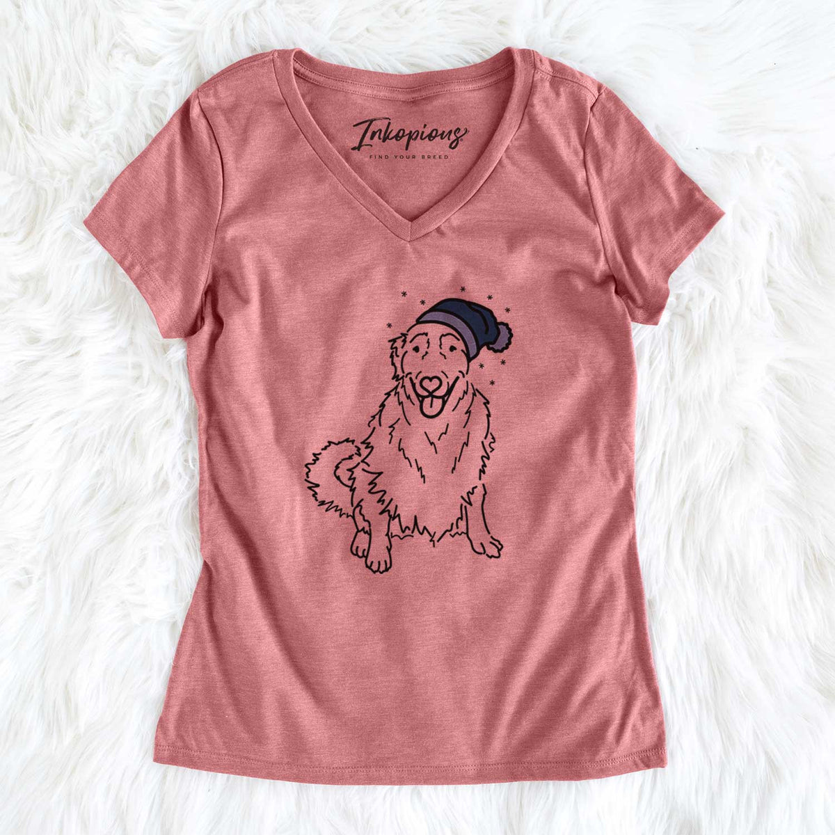 Frosty Golden Retriever - Daisy - Women's V-neck Shirt