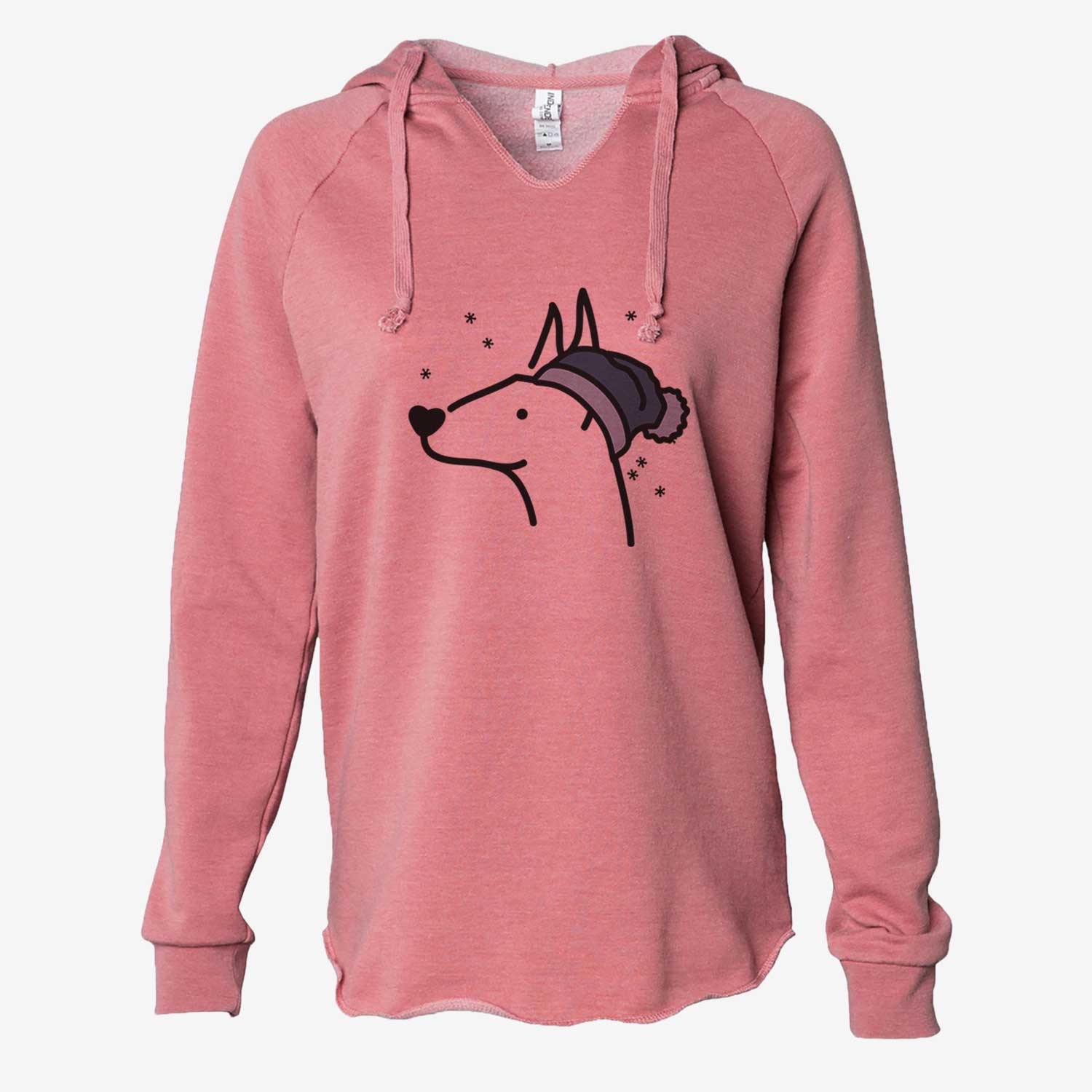 Frosty Doberman Pinscher - Cali Wave Hooded Sweatshirt