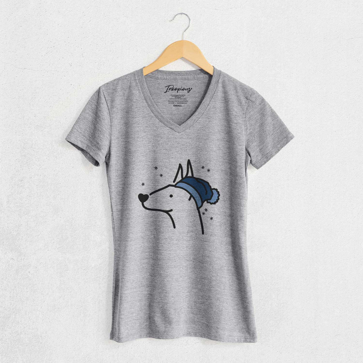 Frosty Doberman Pinscher - Women's V-neck Shirt