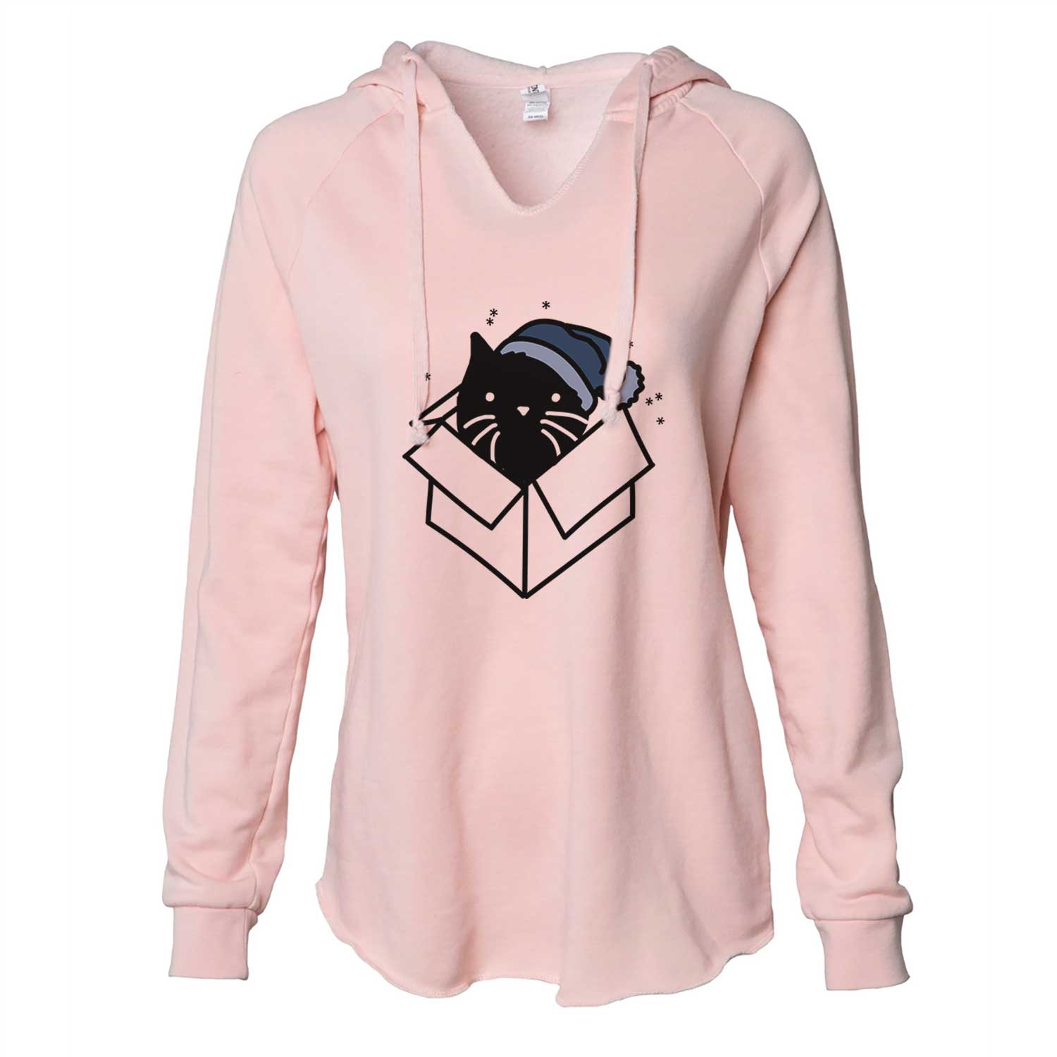 Frosty Black Cat in a Box - Doc - Cali Wave Hooded Sweatshirt