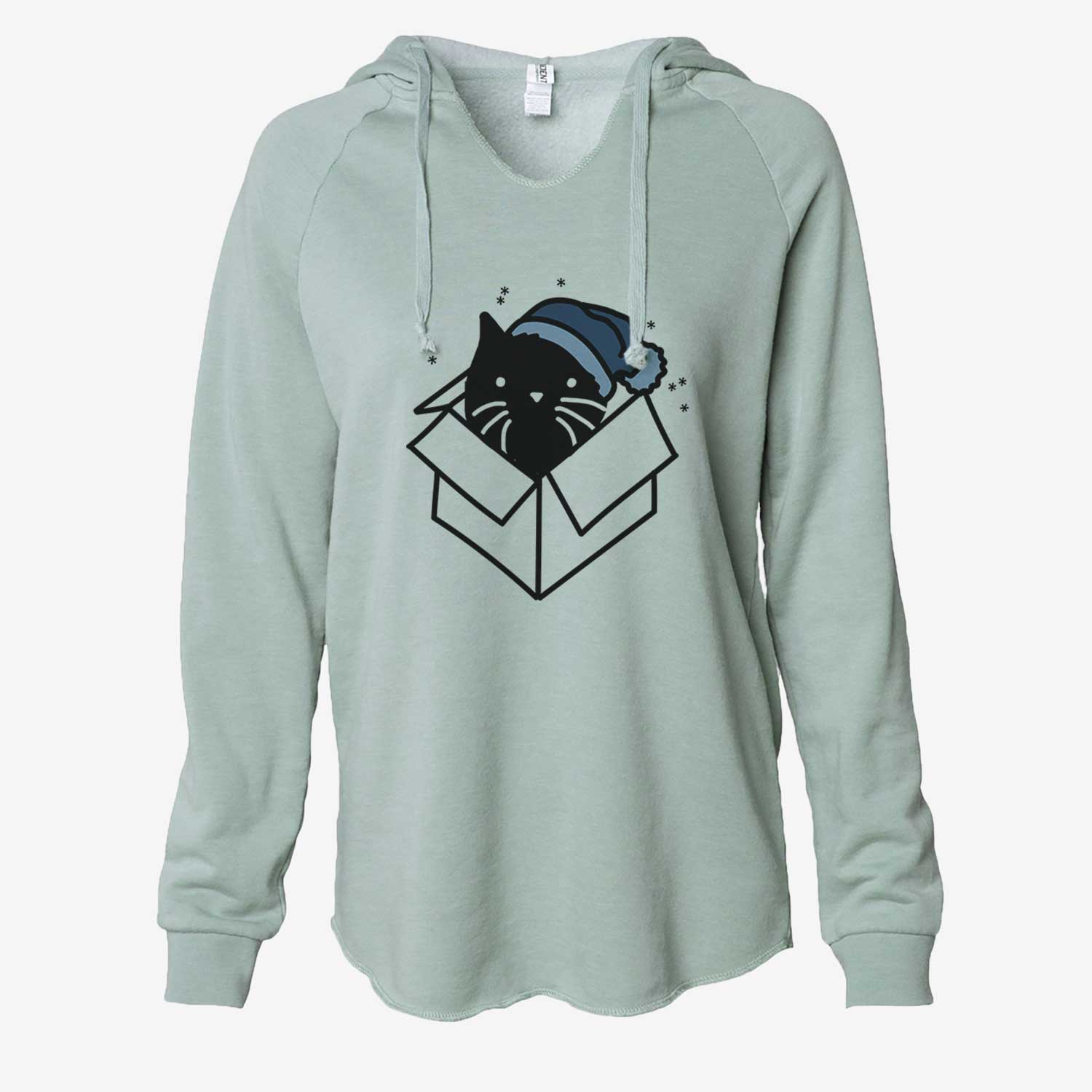 Frosty Black Cat in a Box - Doc - Cali Wave Hooded Sweatshirt