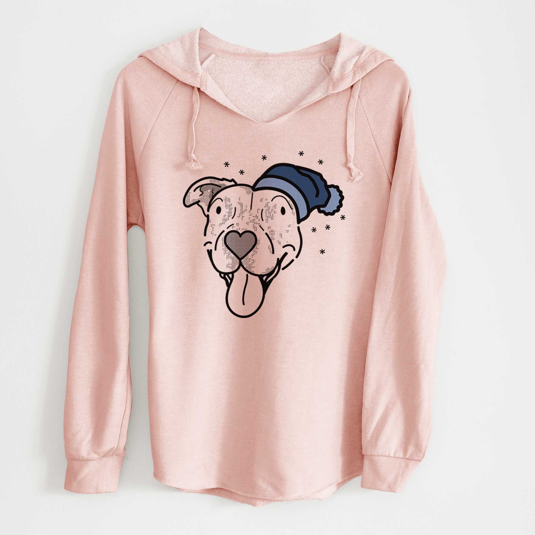 Frosty Pitbull Mix - Dottie - Cali Wave Hooded Sweatshirt