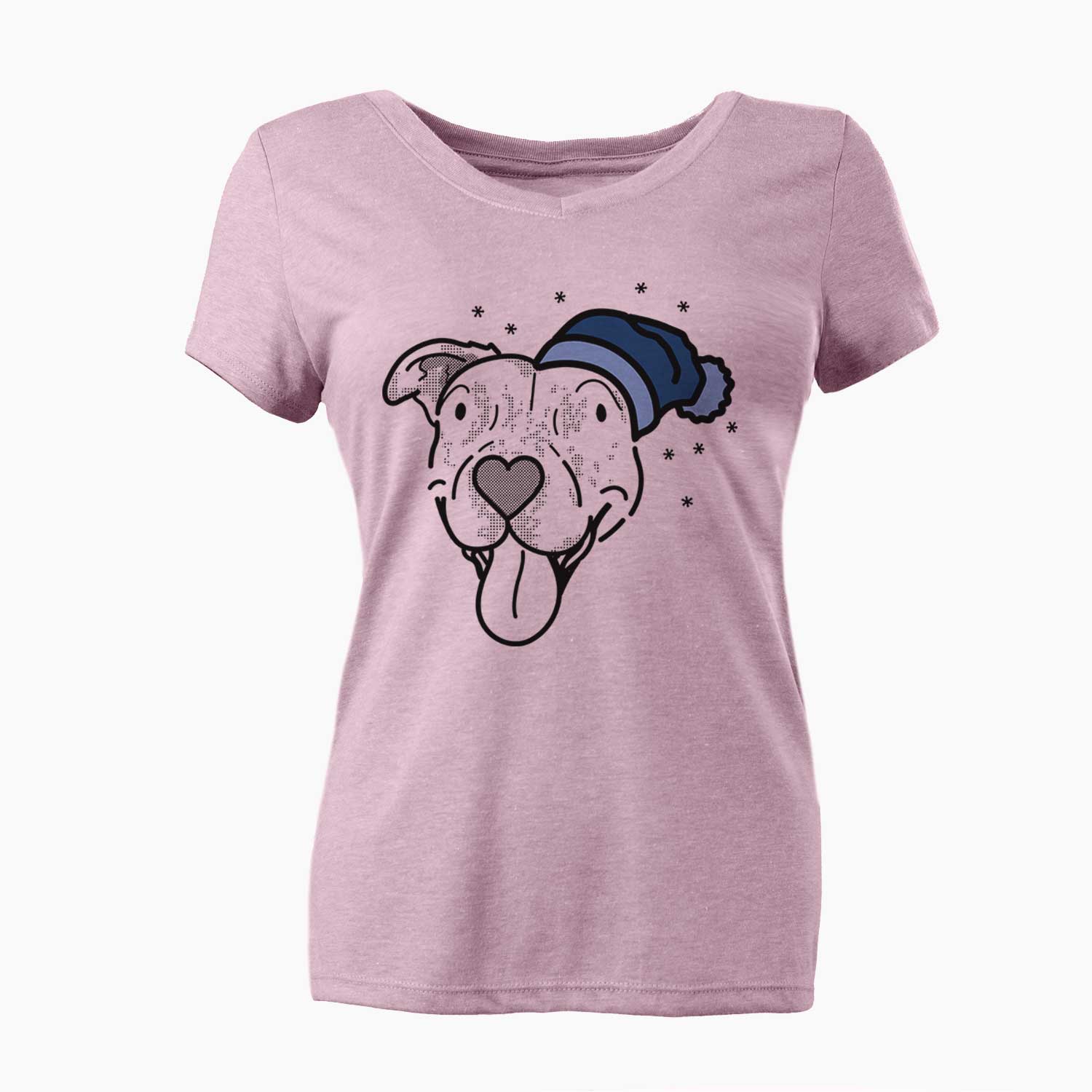 Frosty Pitbull Mix - Dottie - Women's V-neck Shirt