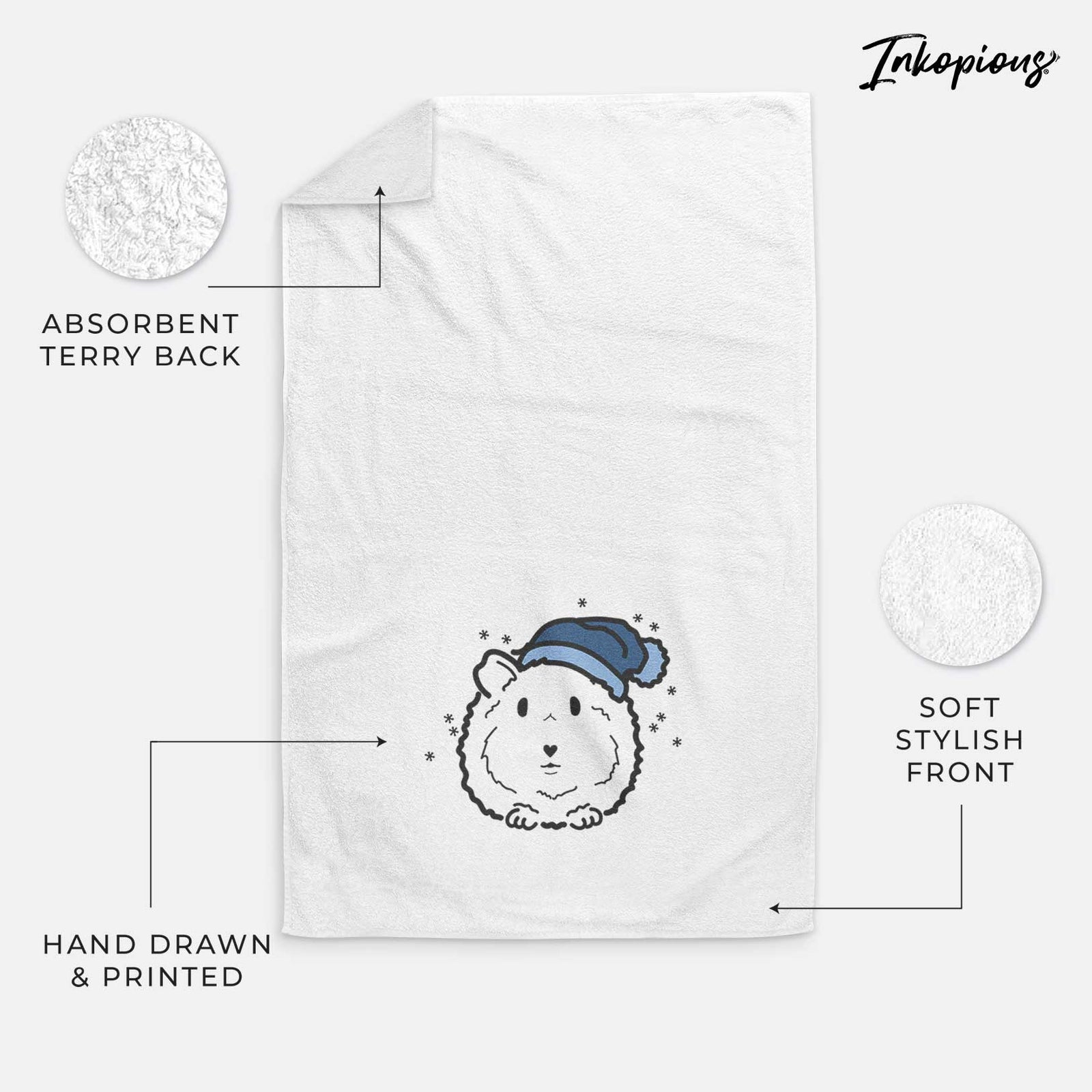 Frosty Guinea Pig - Duke - Decorative Hand Towel