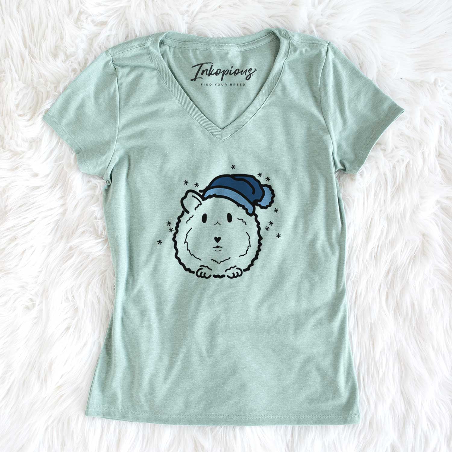 Frosty Guinea Pig - Duke - Women's V-neck Shirt