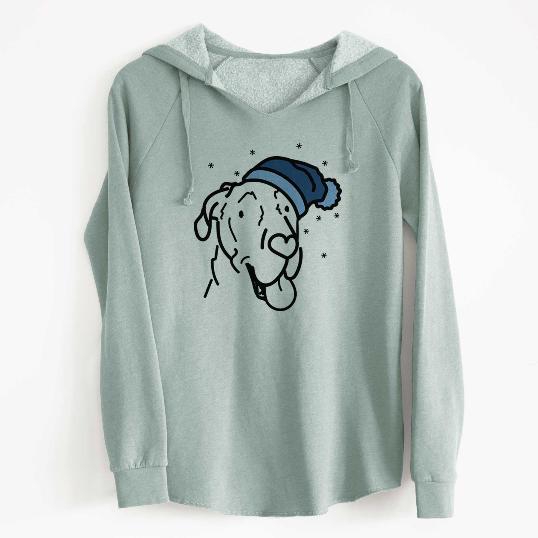 Frosty Great Dane - Duncan - Cali Wave Hooded Sweatshirt