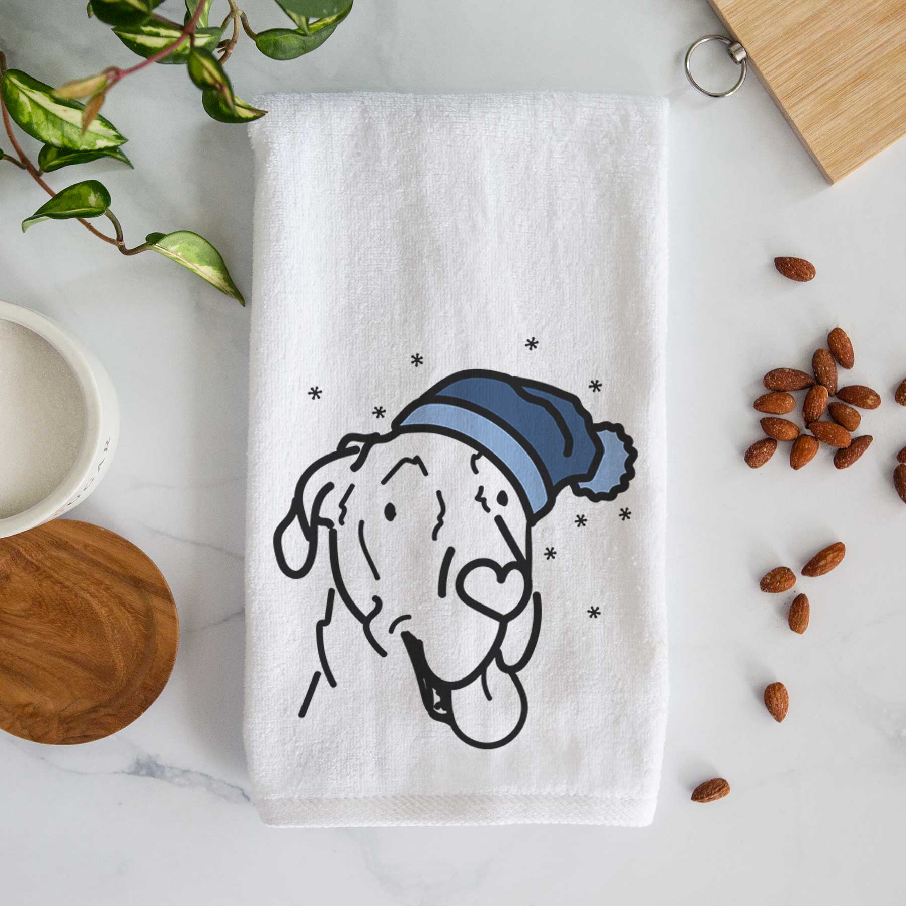 Frosty Great Dane - Duncan - Decorative Hand Towel