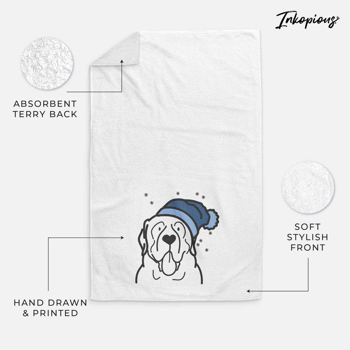 Frosty English Mastiff - Decorative Hand Towel