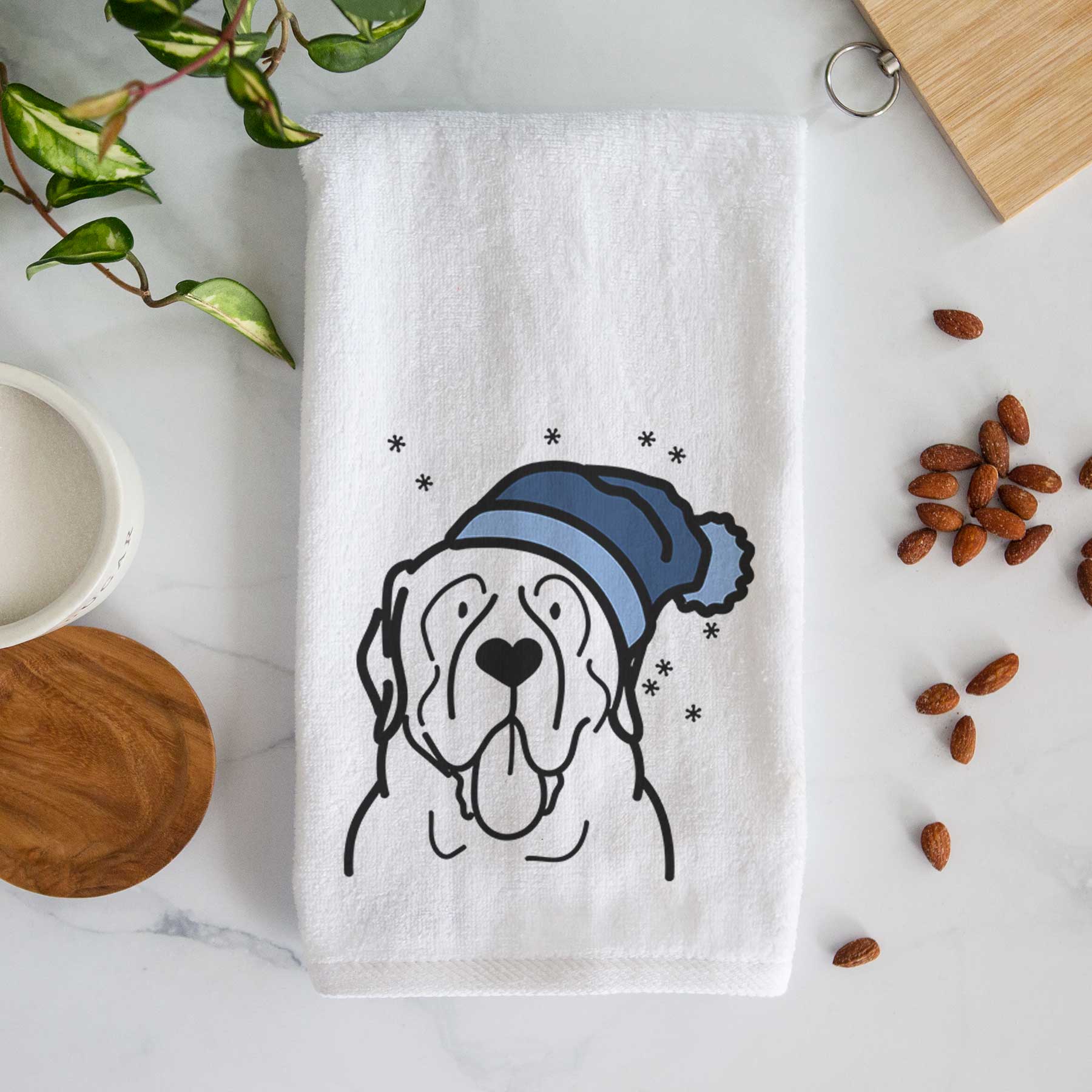 Frosty English Mastiff - Decorative Hand Towel