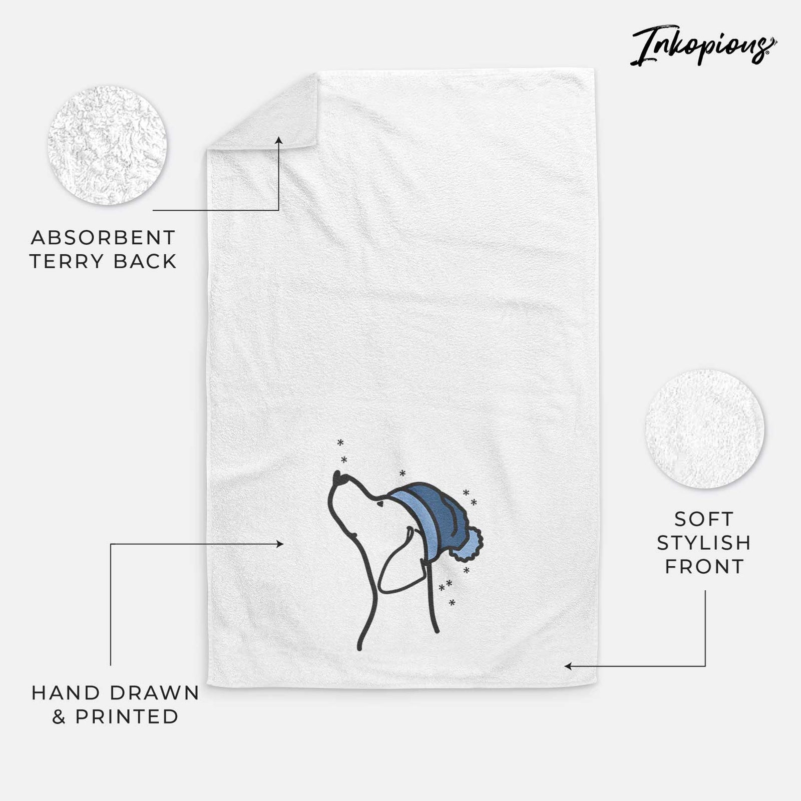 Frosty English Pointer Profile - Decorative Hand Towel