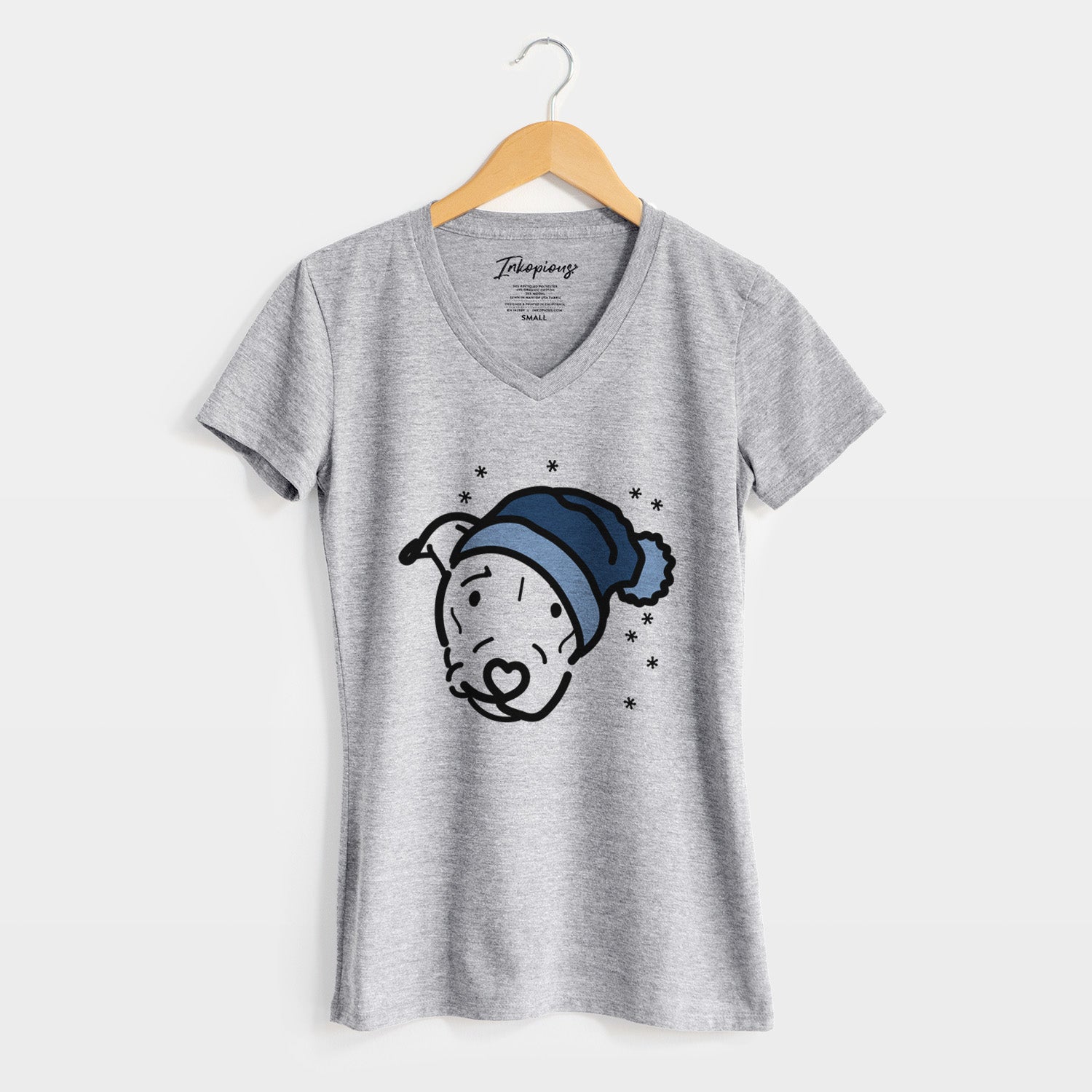 Frosty Pitbull Mix - Ernie - Women's V-neck Shirt