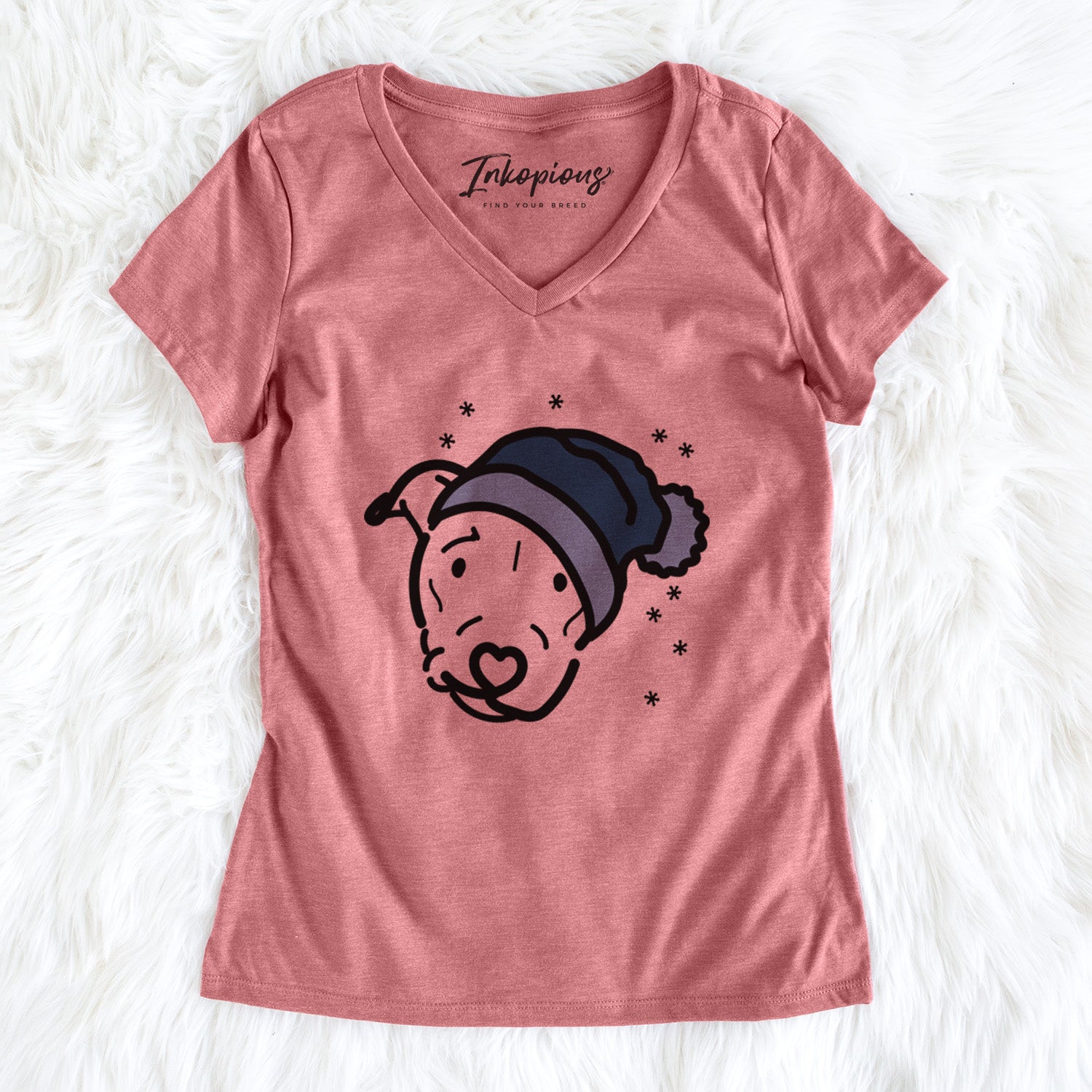 Frosty Pitbull Mix - Ernie - Women's V-neck Shirt