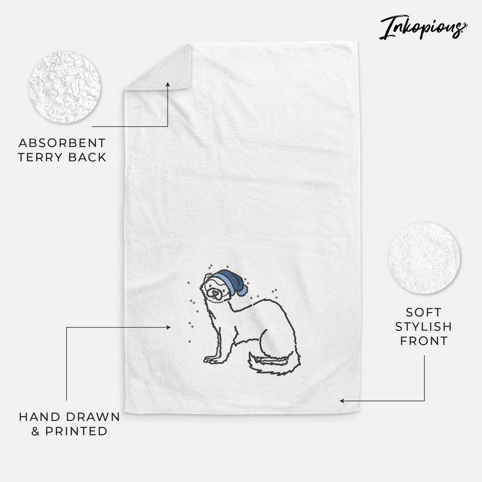 Frosty Ferret - Fern - Decorative Hand Towel