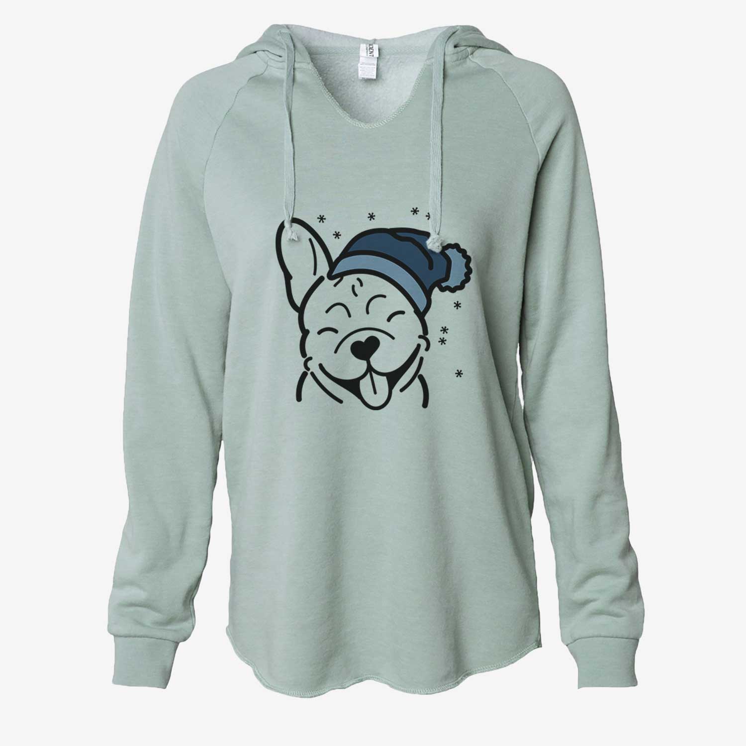 Frosty French Bulldog - Cali Wave Hooded Sweatshirt