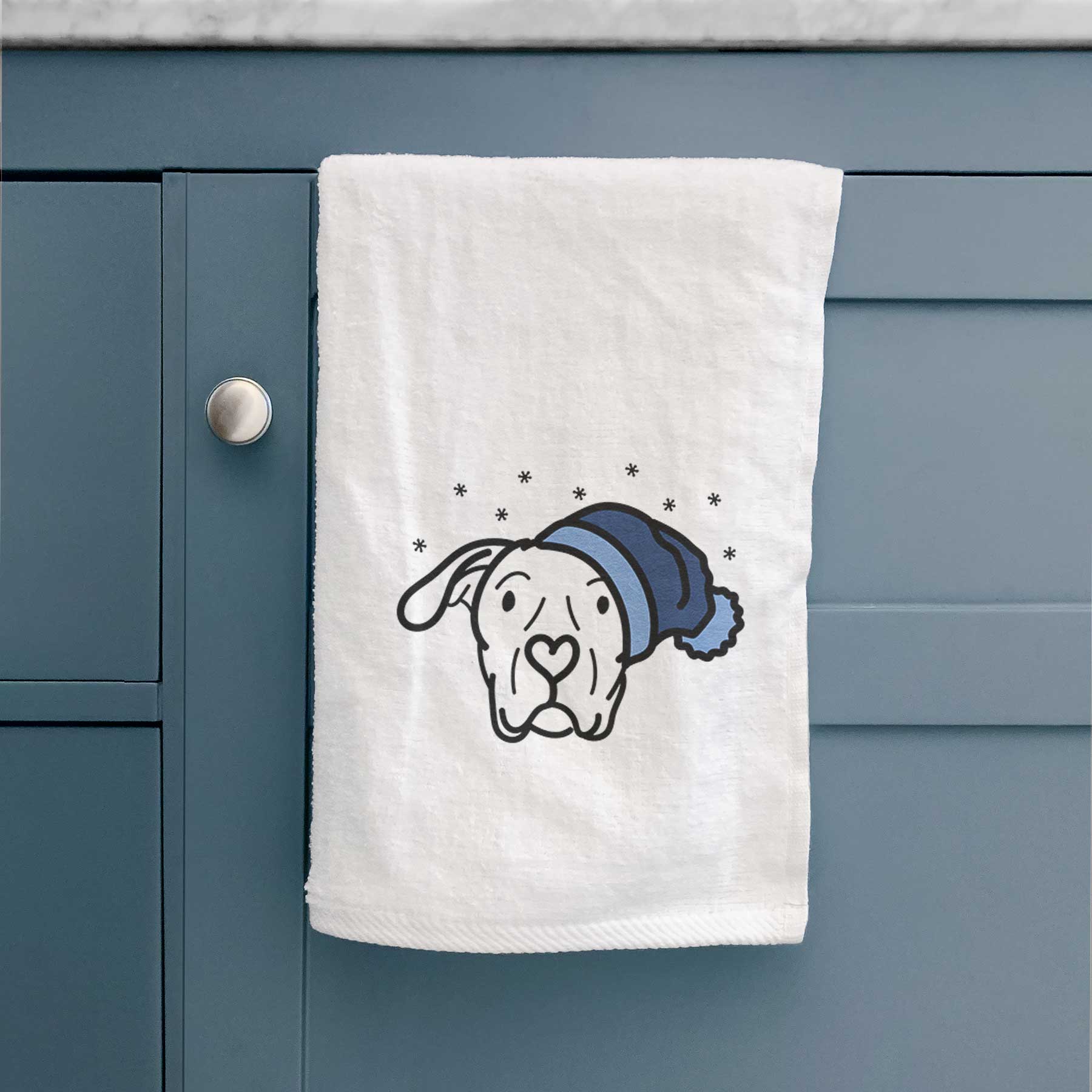 Frosty Dogo Argentino - Genevieve - Decorative Hand Towel