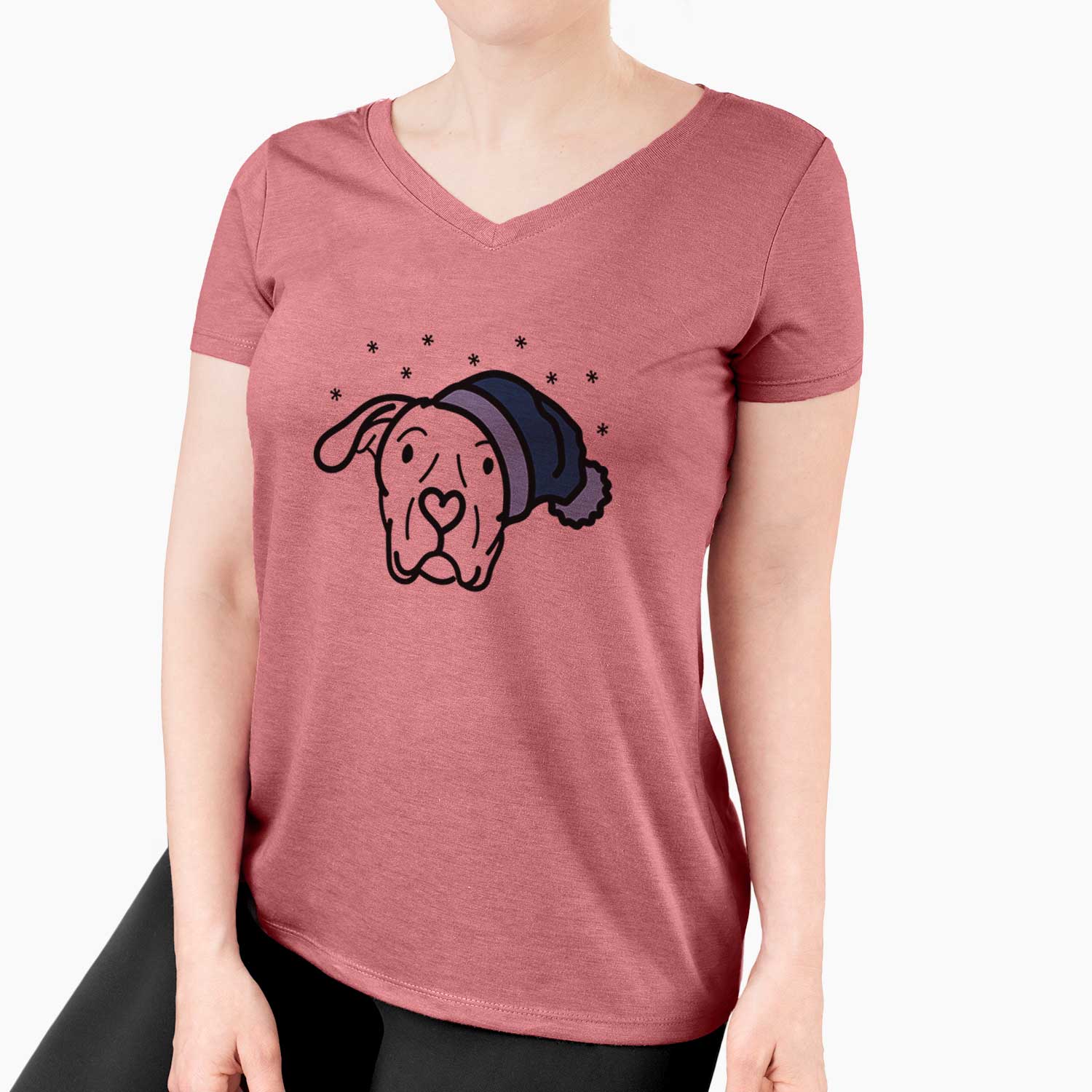 Frosty Dogo Argentino - Genevieve - Women's V-neck Shirt