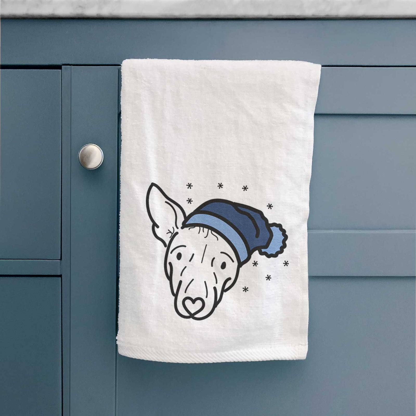 Frosty American Hairless Terrier - Georgia - Decorative Hand Towel