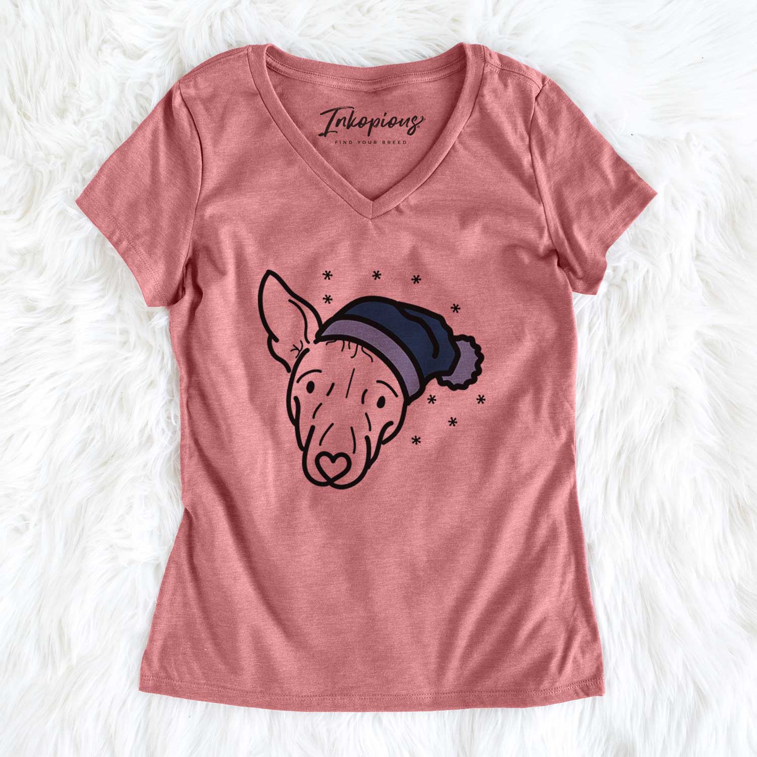 Frosty American Hairless Terrier - Georgia - Women's V-neck Shirt