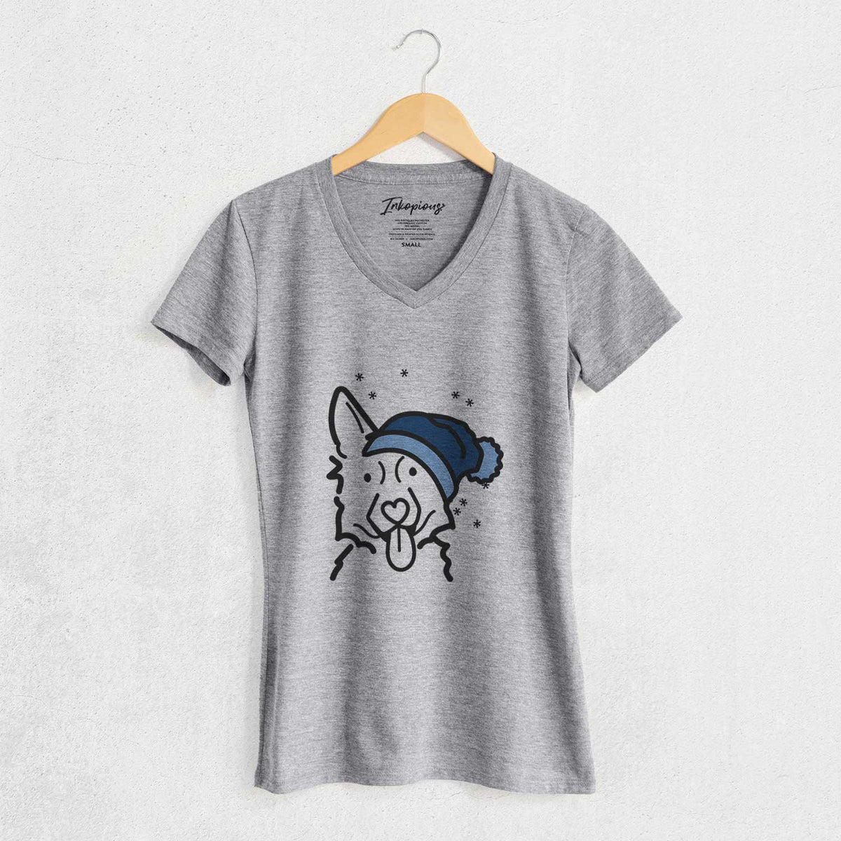 Frosty German Shepherd - Women's V-neck Shirt