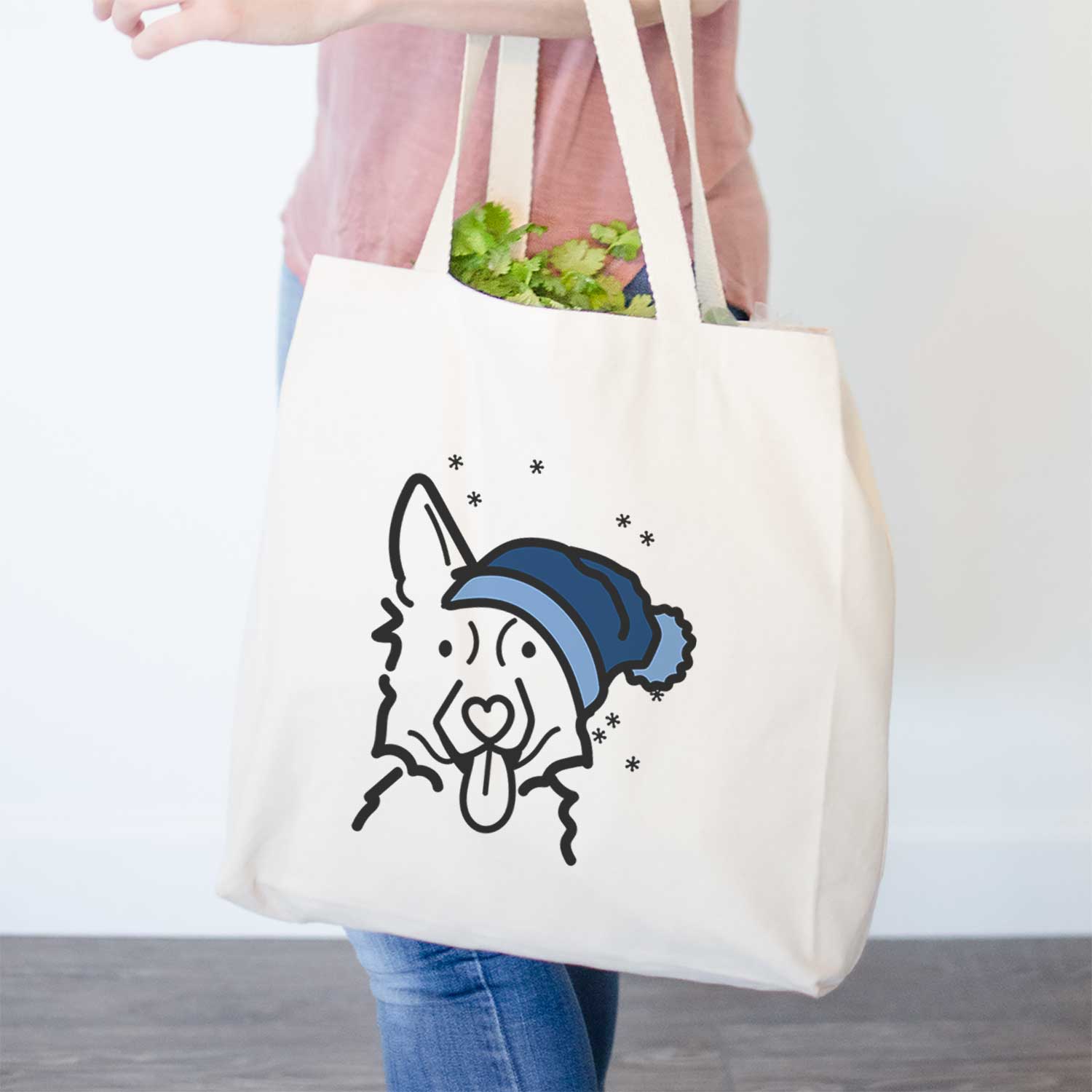 Frosty German Shepherd - Tote Bag