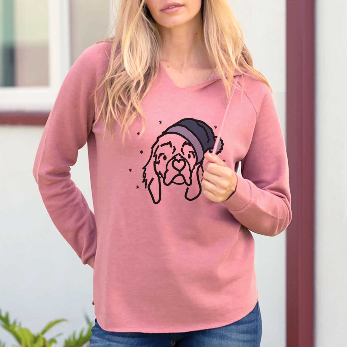 Frosty Cocker Spaniel - GiGi - Cali Wave Hooded Sweatshirt