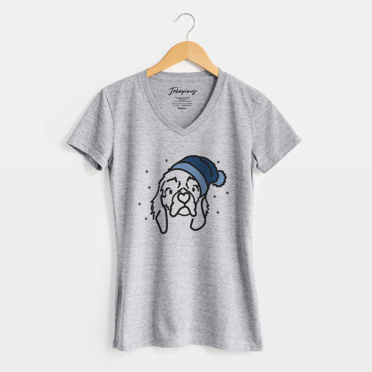 Frosty Cocker Spaniel - GiGi - Women's V-neck Shirt