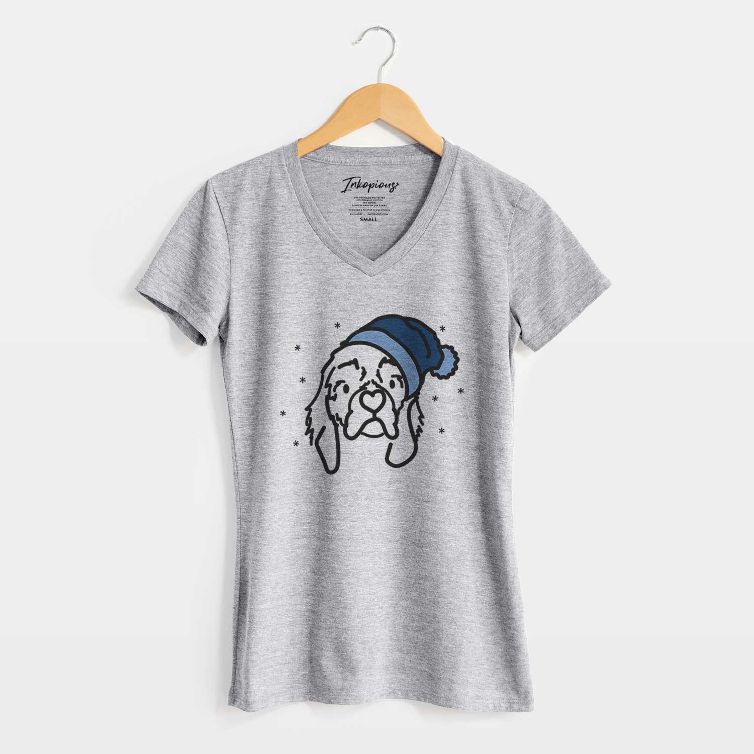 Frosty Cocker Spaniel - GiGi - Women's V-neck Shirt